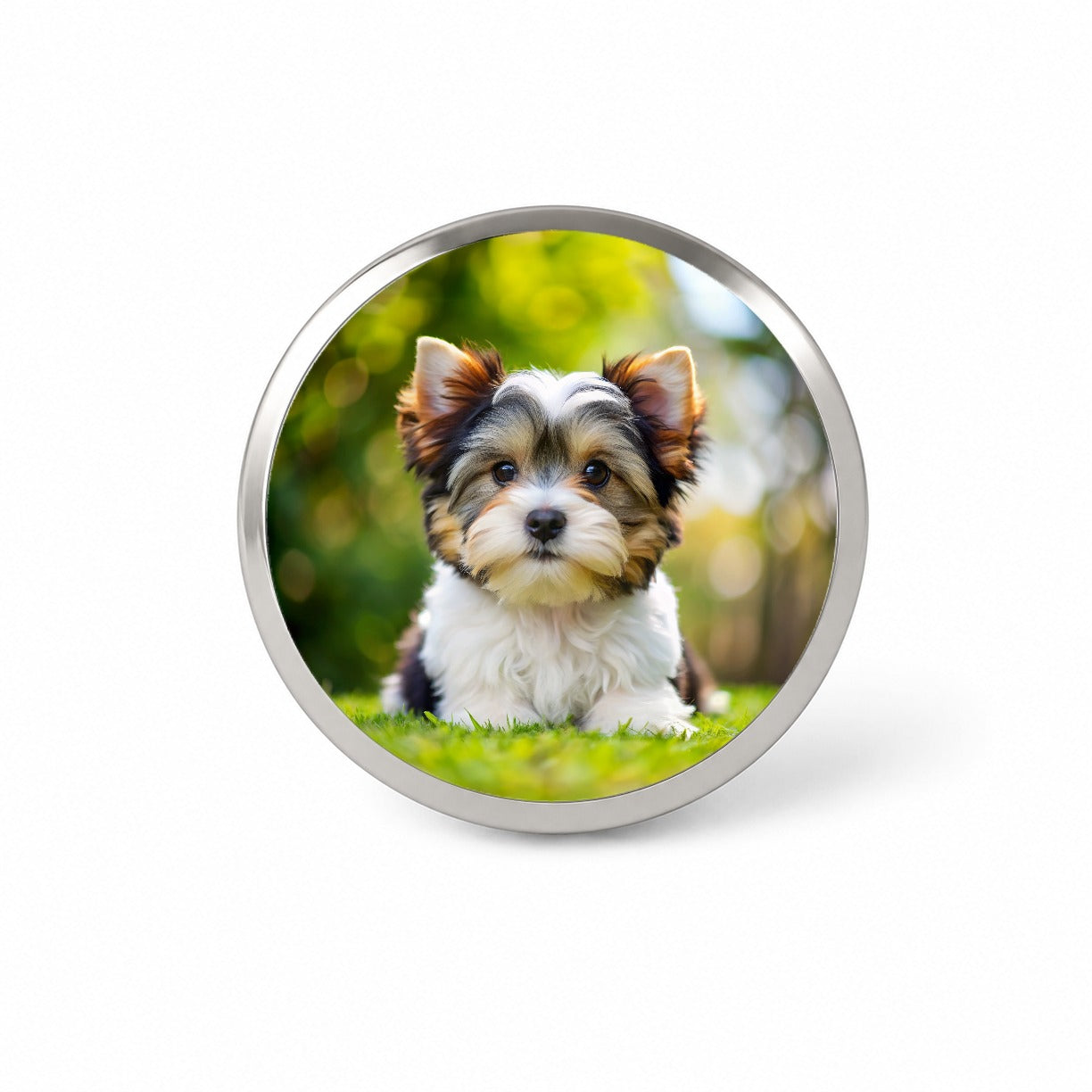 Biewer Terrier Dog Puppy Photo Novelty Hat Backpack Lapel Pin