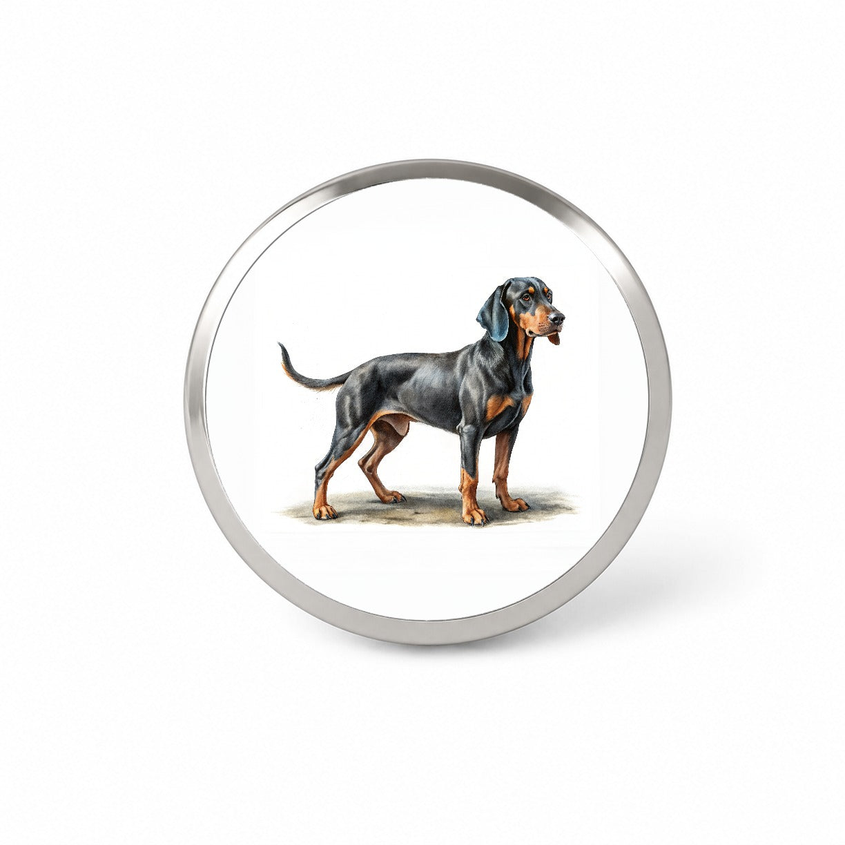 Black And Tan Coonhound Dog Illustration Novelty Hat Backpack Lapel Pin