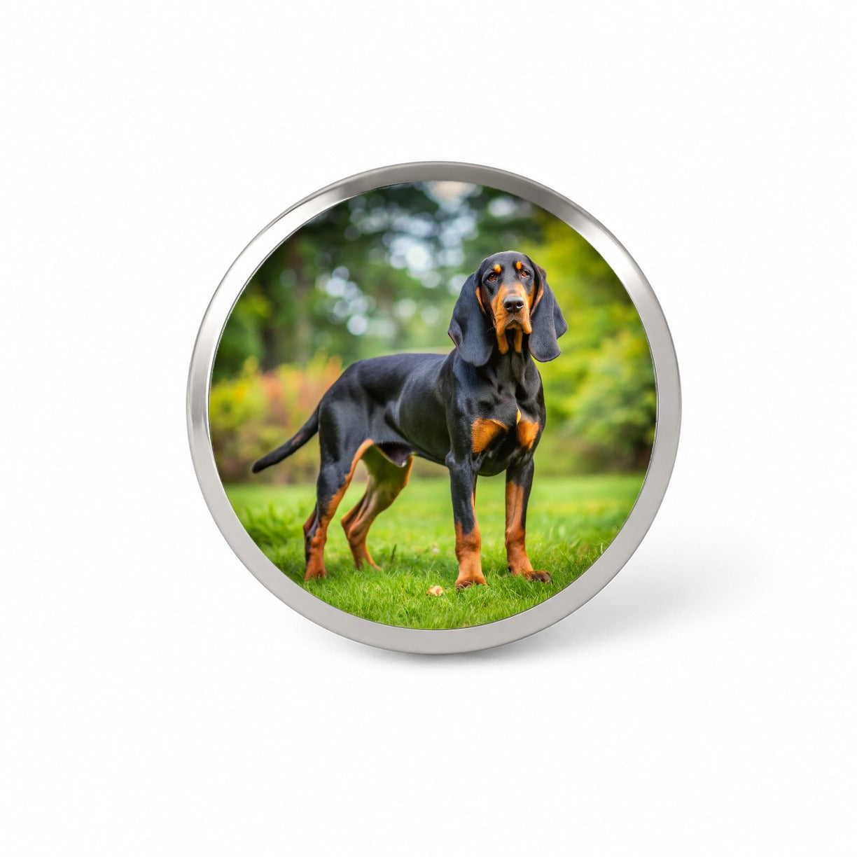 Black And Tan Coonhound Dog Photo Novelty Hat Backpack Lapel Pin