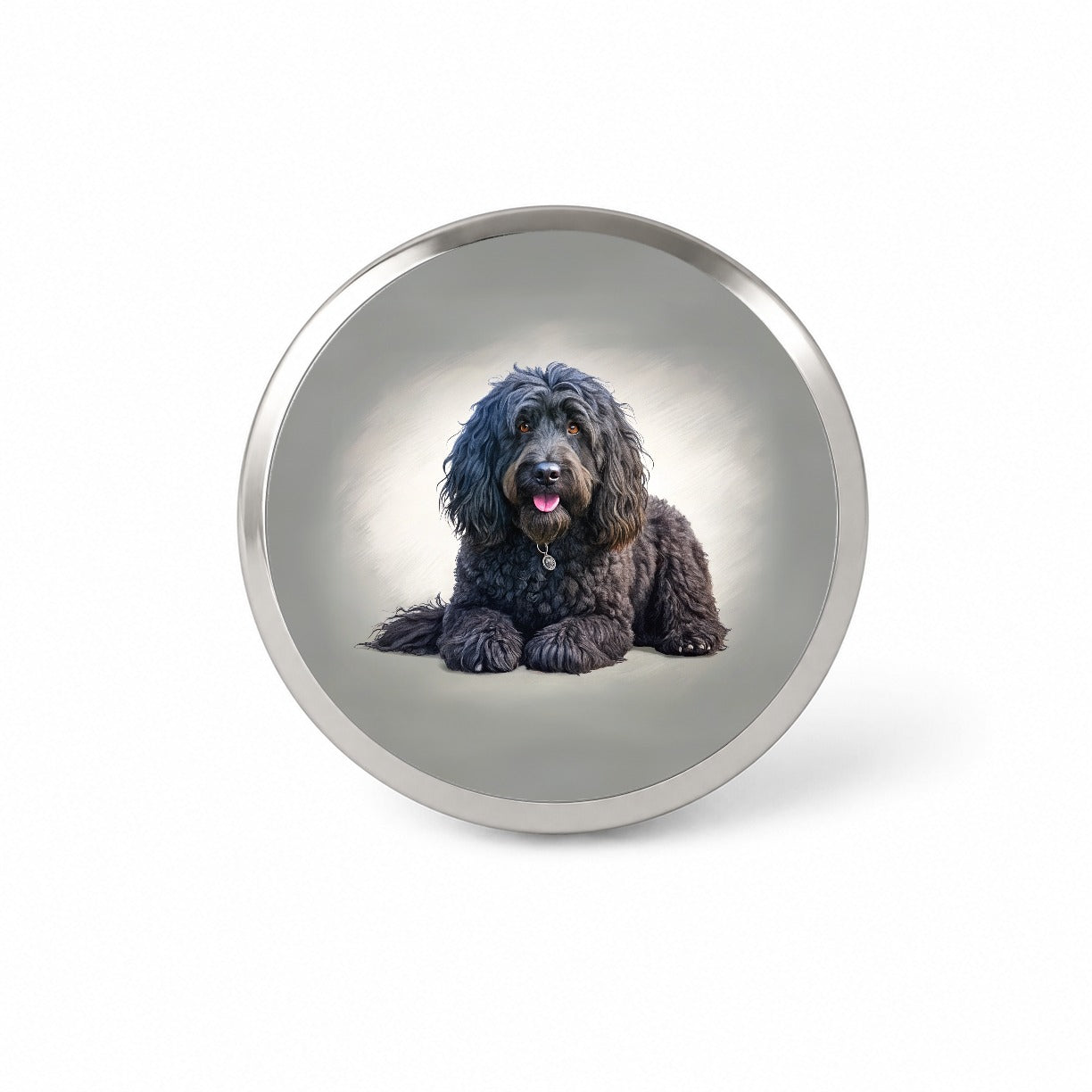 Black Russian Terrier Dog Illustration Novelty Hat Backpack Lapel Pin