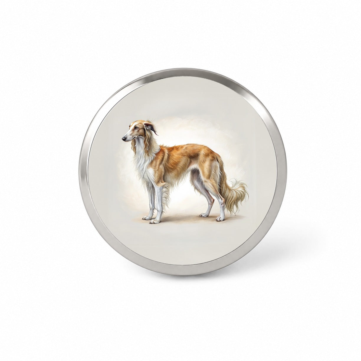 Borzoi Dog Illustration Novelty Hat Backpack Lapel Pin