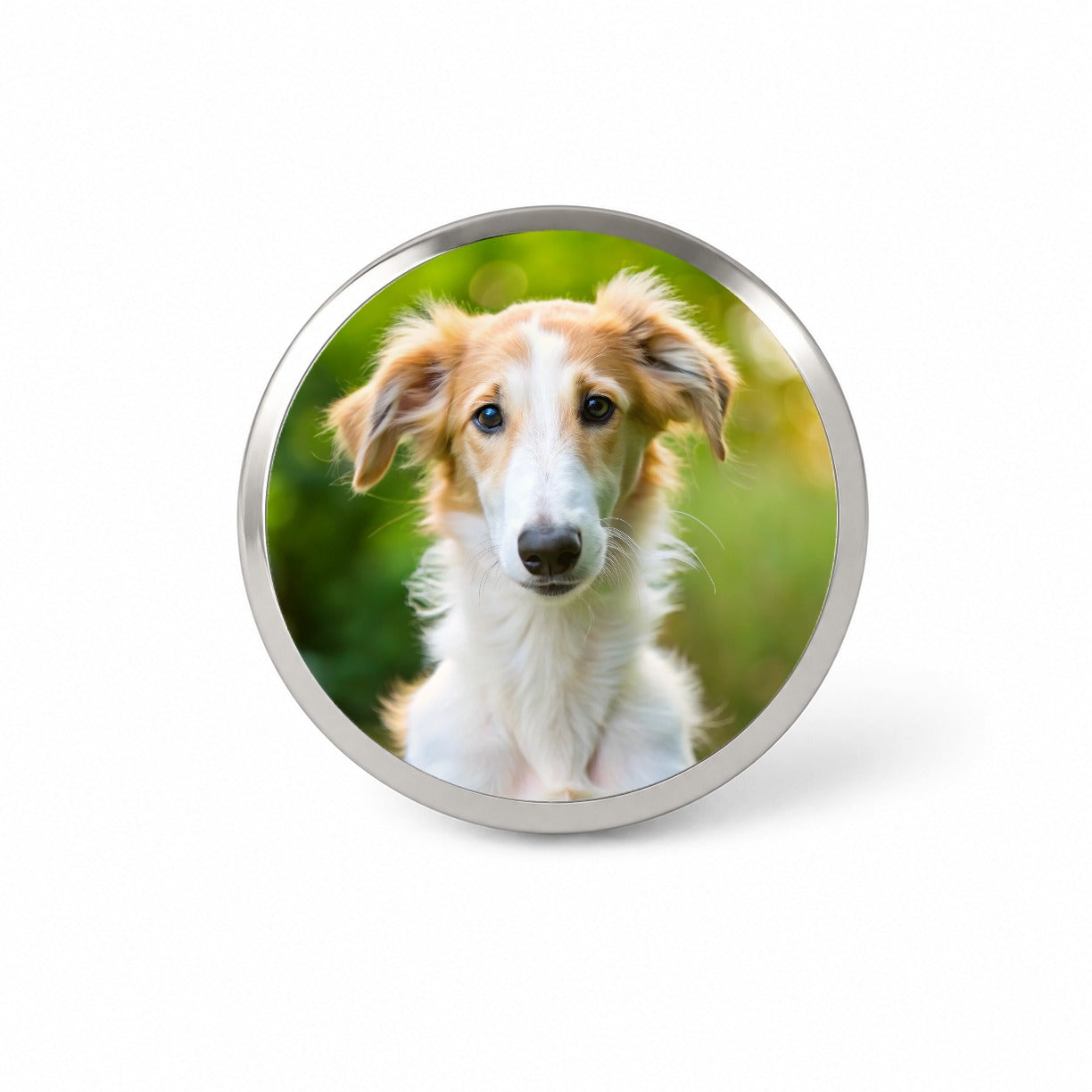 Borzoi Dog Puppy Photo Novelty Hat Backpack Lapel Pin