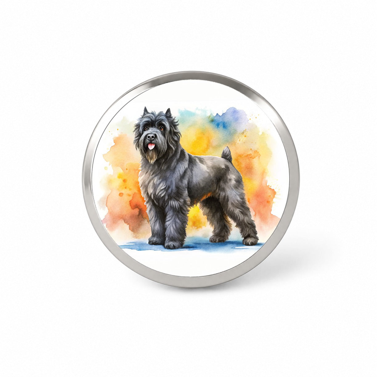 Bouviers Des Flandres Dog Watercolor Style Novelty Hat Backpack Lapel Pin