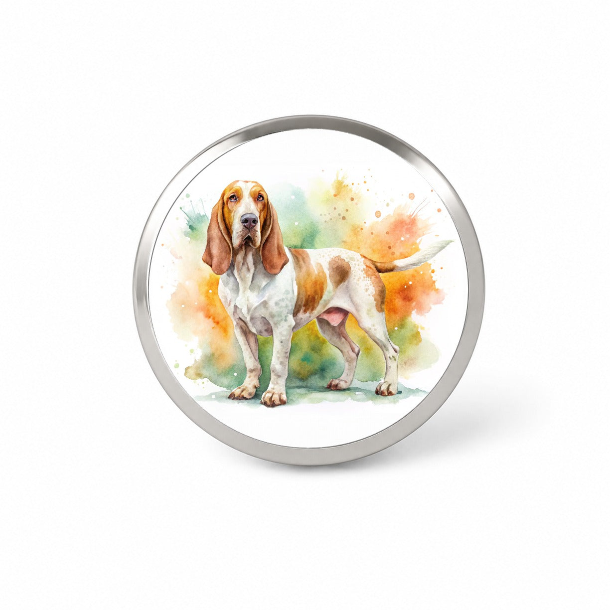 Bracco Italiano Dog Watercolor Style Novelty Hat Backpack Lapel Pin