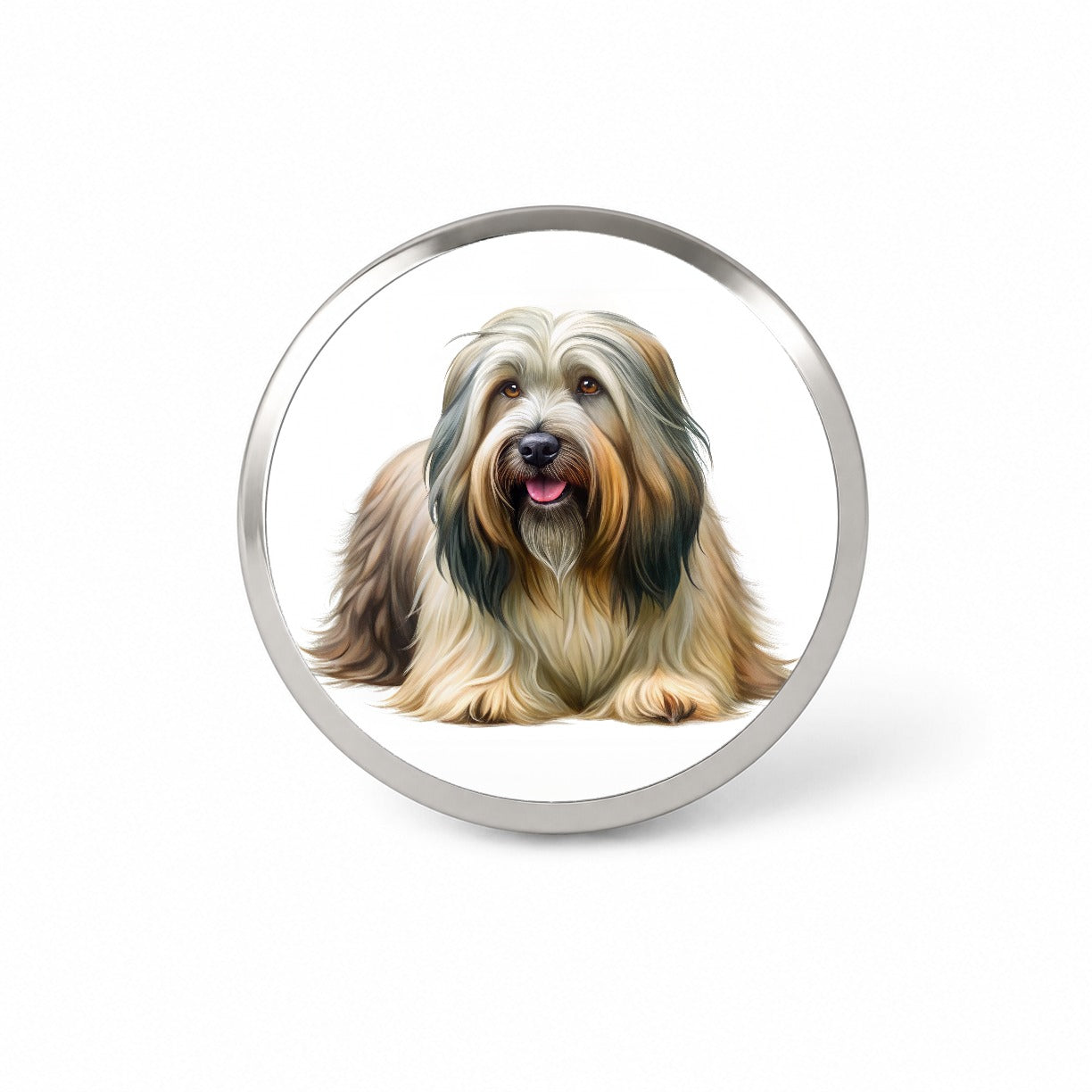 Briard Dog Illustration Novelty Hat Backpack Lapel Pin