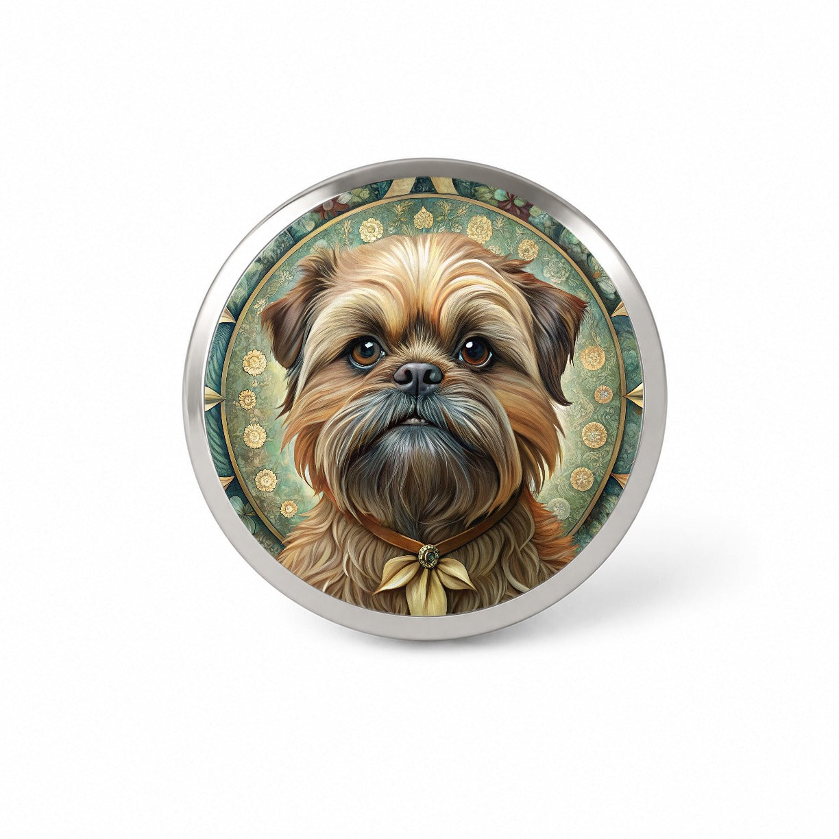 Brussels Griffon Dog Art Nouveau Novelty Hat Backpack Lapel Pin