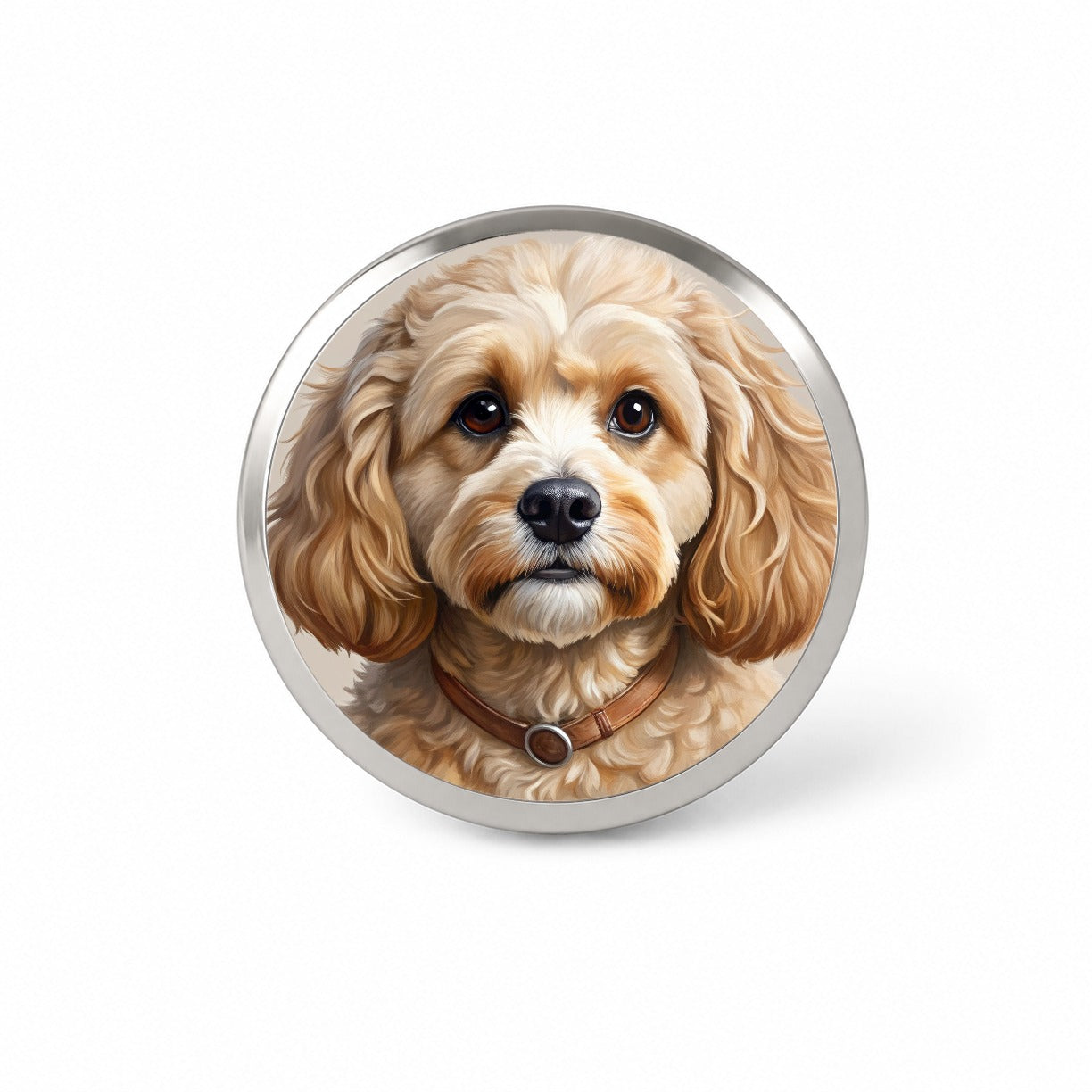 Cavapoo Dog Illustration Novelty Hat Backpack Lapel Pin