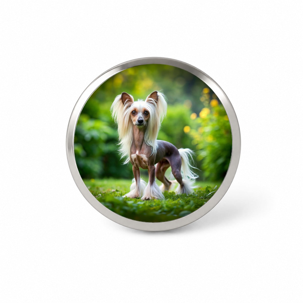 Chinese Crested Dog Photo Novelty Hat Backpack Lapel Pin
