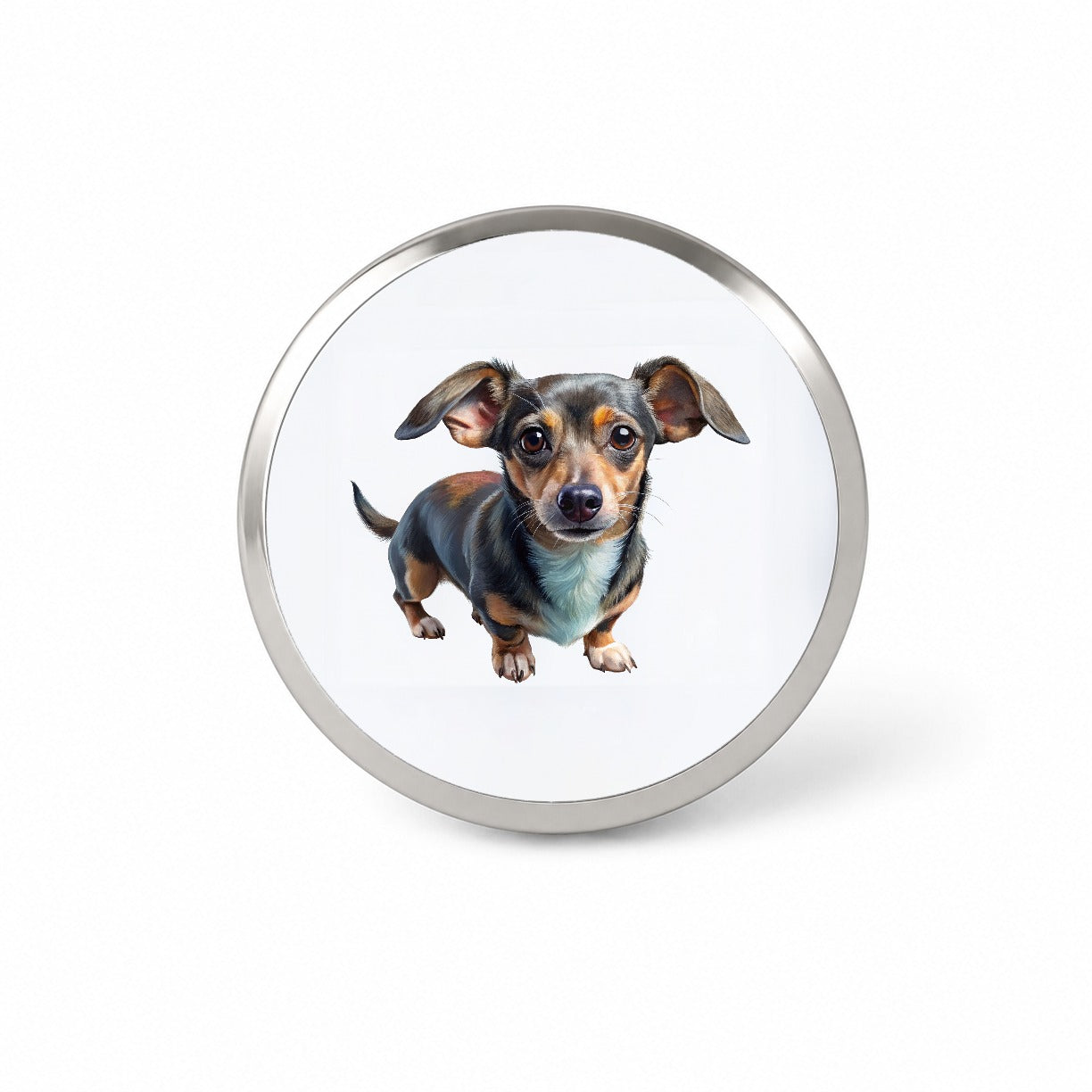 Chiweenie Dog Illustration Novelty Hat Backpack Lapel Pin