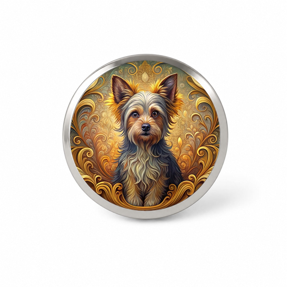 Chorkie Dog Art Nouveau Novelty Hat Backpack Lapel Pin