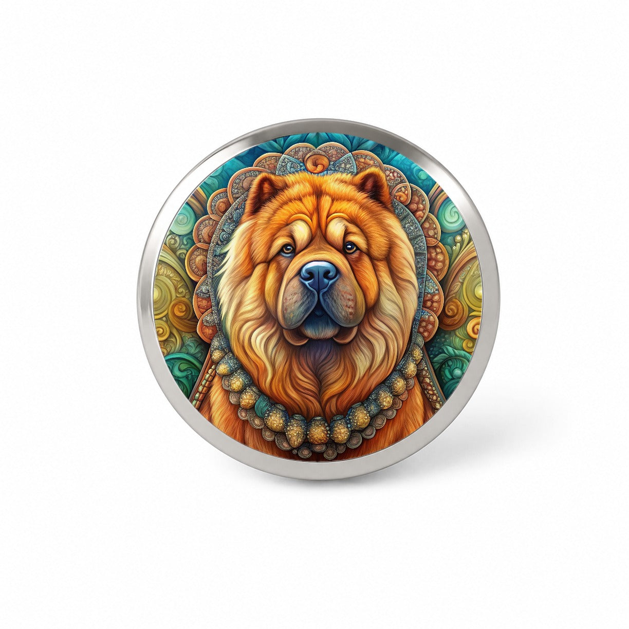 Chow Chow Dog Art Nouveau Novelty Hat Backpack Lapel Pin