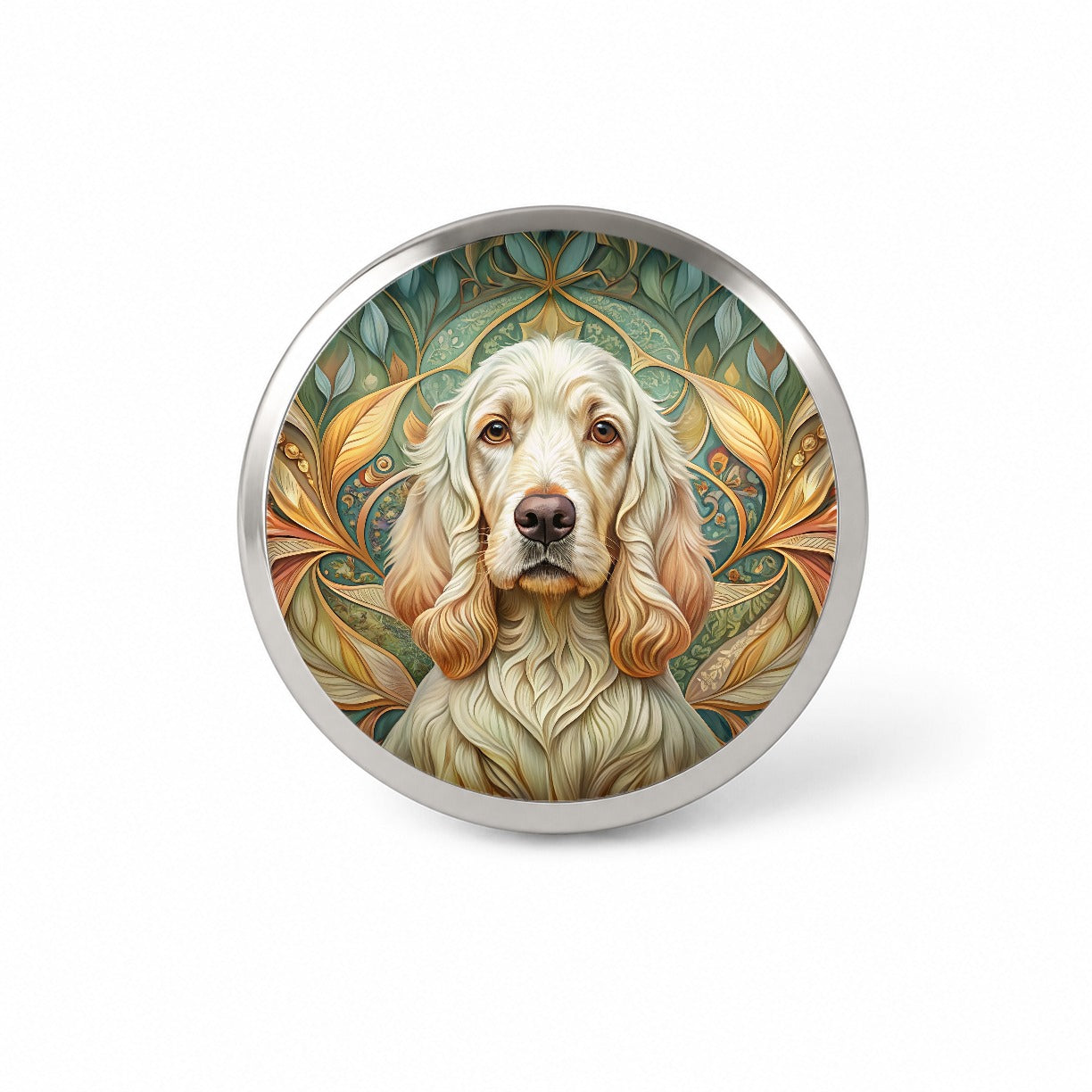 Clumber Spaniel Dog Art Nouveau Novelty Hat Backpack Lapel Pin