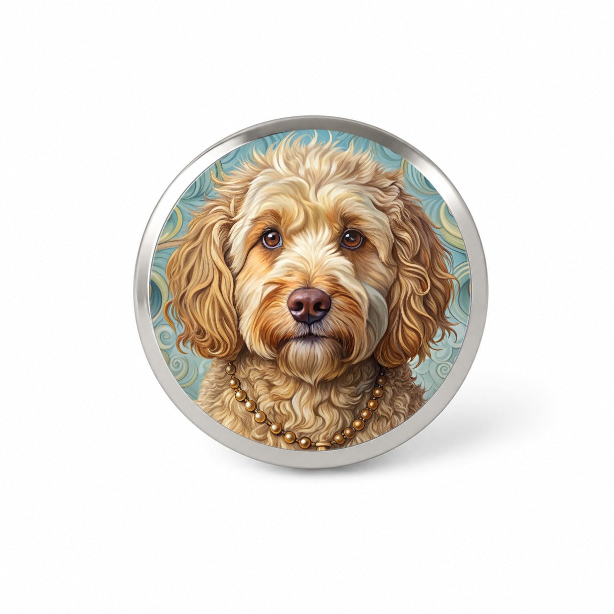 Cockapoo Dog Art Nouveau Novelty Hat Backpack Lapel Pin
