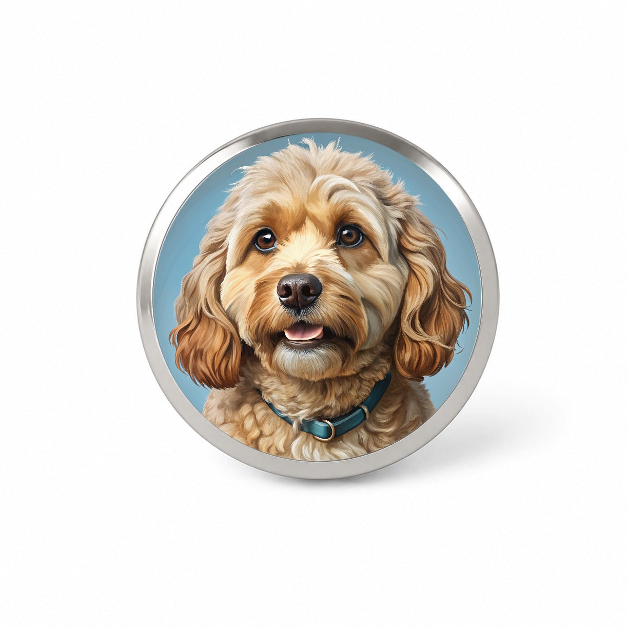 Cockapoo Dog Illustration Novelty Hat Backpack Lapel Pin