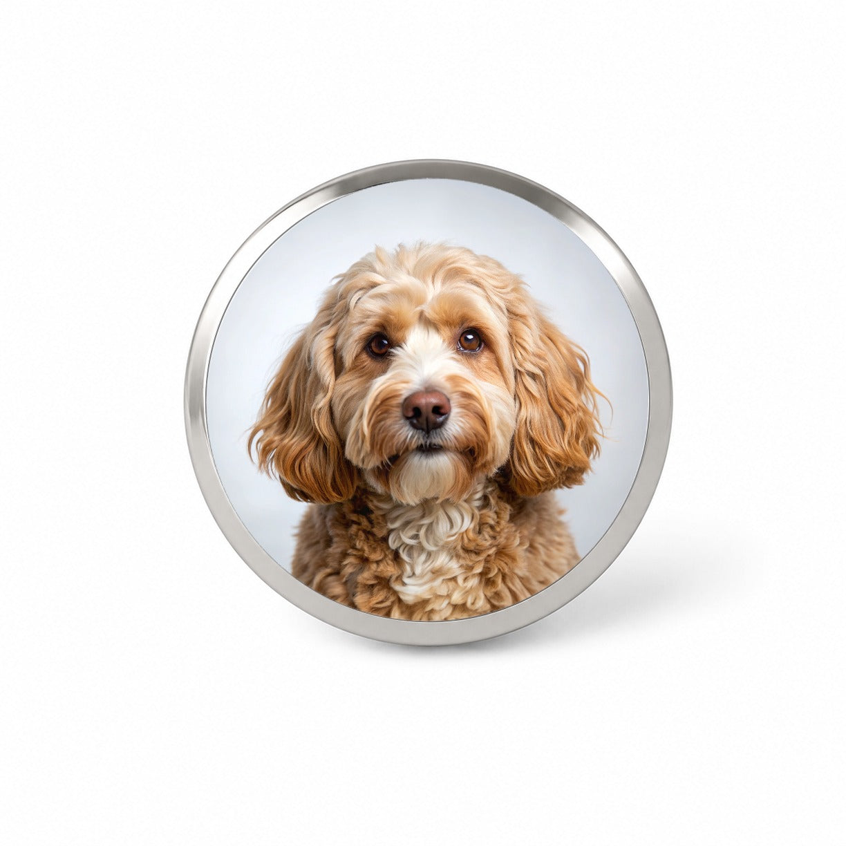 Cockapoo Dog Photo Novelty Hat Backpack Lapel Pin