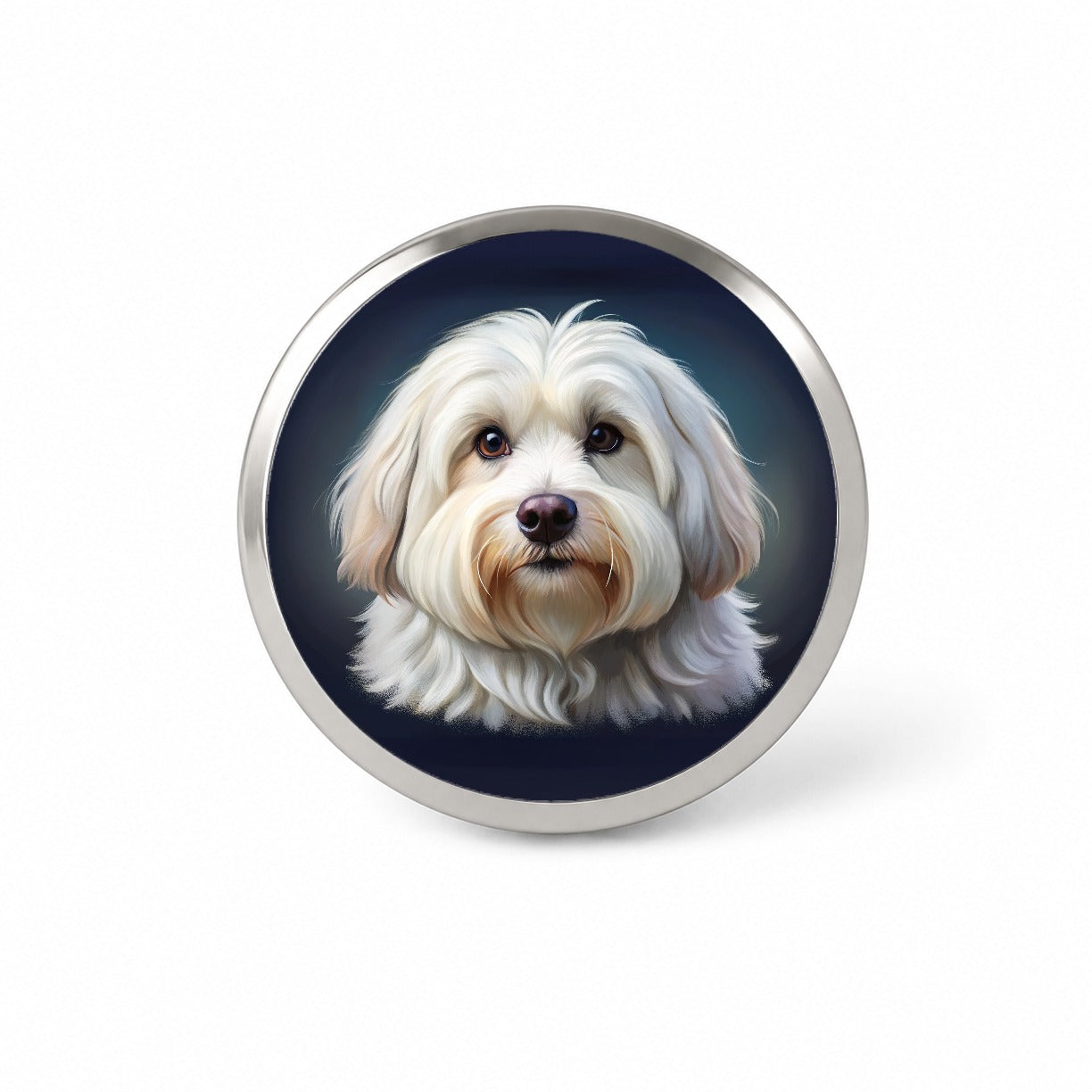Coton De Tulear Dog Illustration Novelty Hat Backpack Lapel Pin