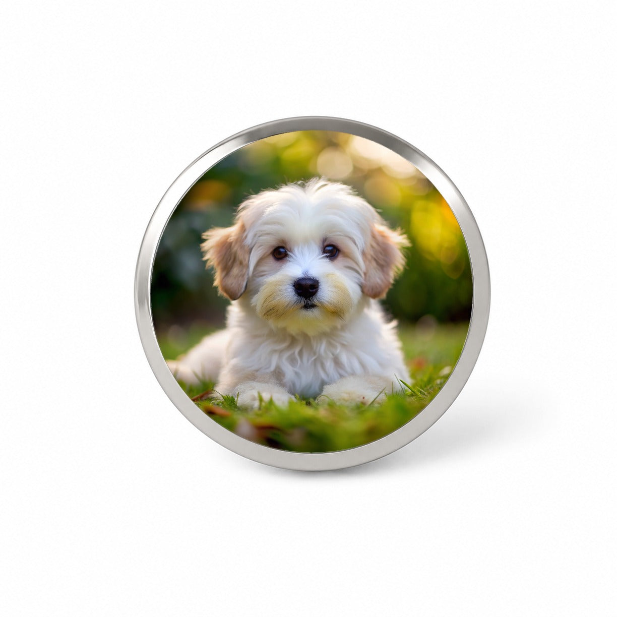 Coton De Tulear Dog Puppy Photo Novelty Hat Backpack Lapel Pin