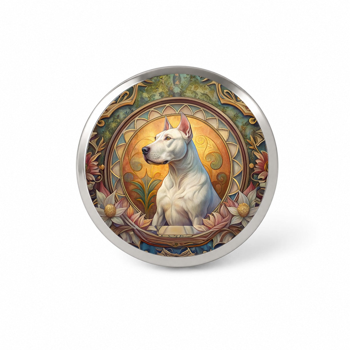 Dogo Argentino Dog Art Nouveau Novelty Hat Backpack Lapel Pin