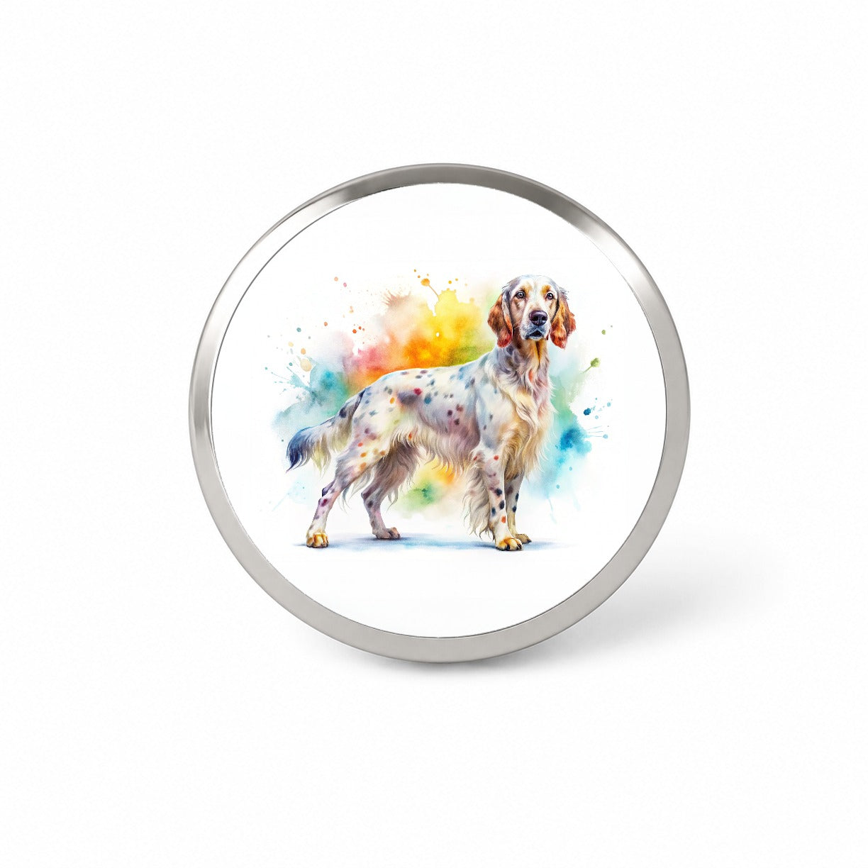 English Setter Dog Watercolor Style Novelty Hat Backpack Lapel Pin