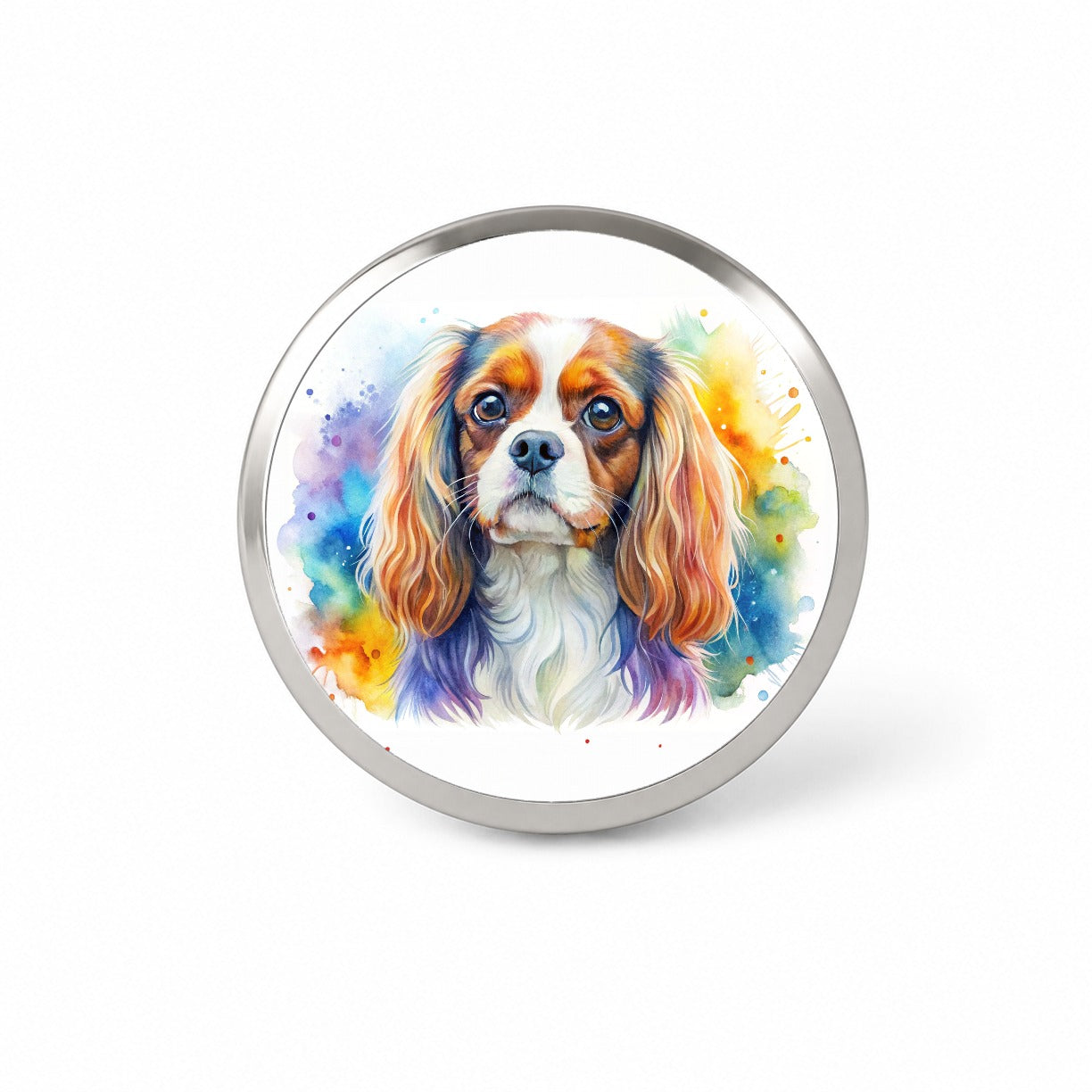 English Toy Spaniel Dog Watercolor Style Novelty Hat Backpack Lapel Pin