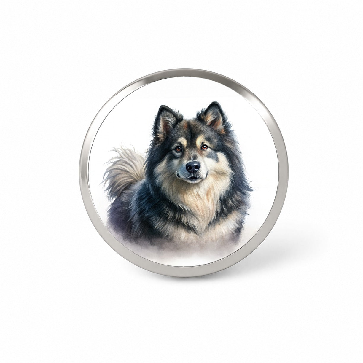 Finnish Lapphund Dog Illustration Novelty Hat Backpack Lapel Pin