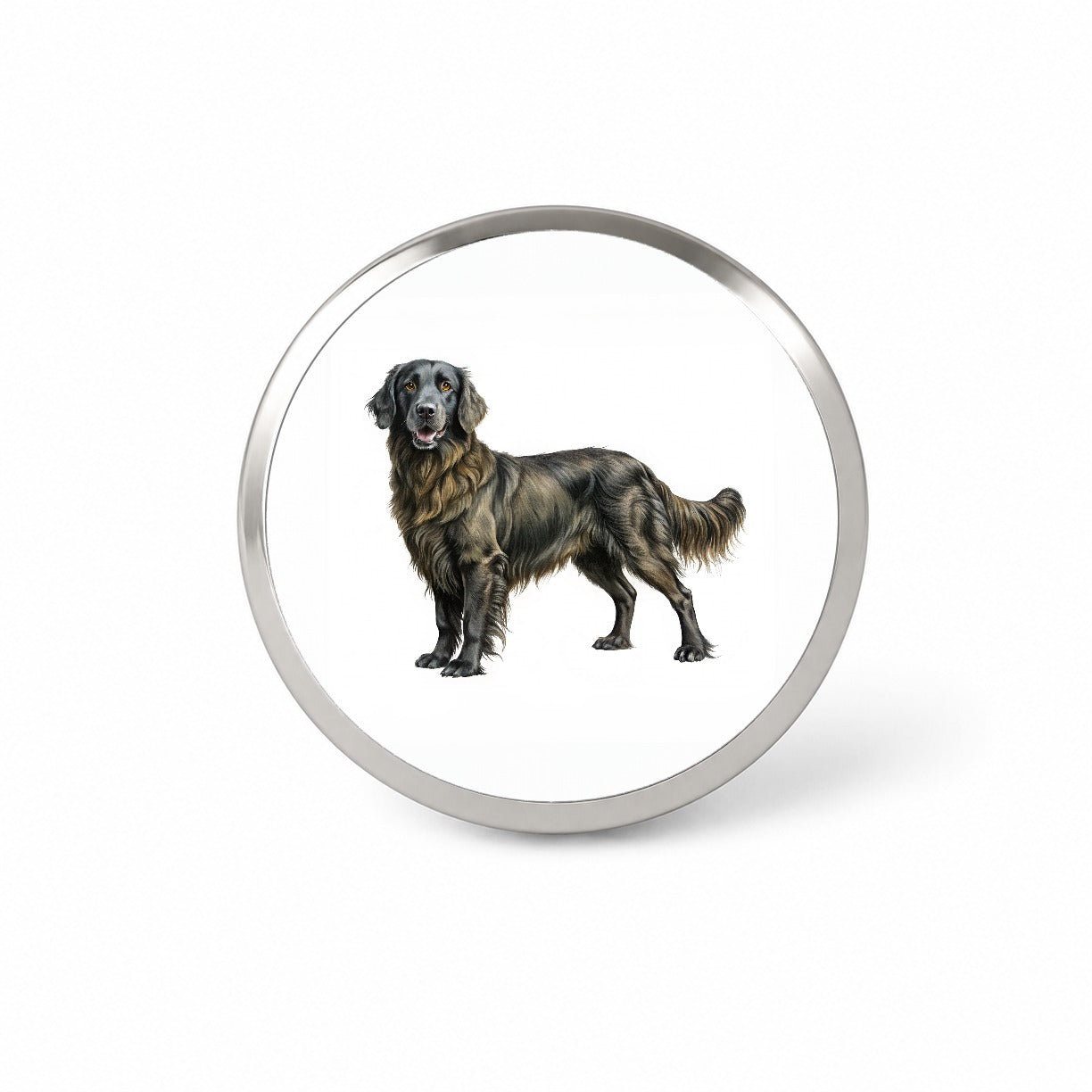 Flat Coated Retriever Dog Illustration Novelty Hat Backpack Lapel Pin