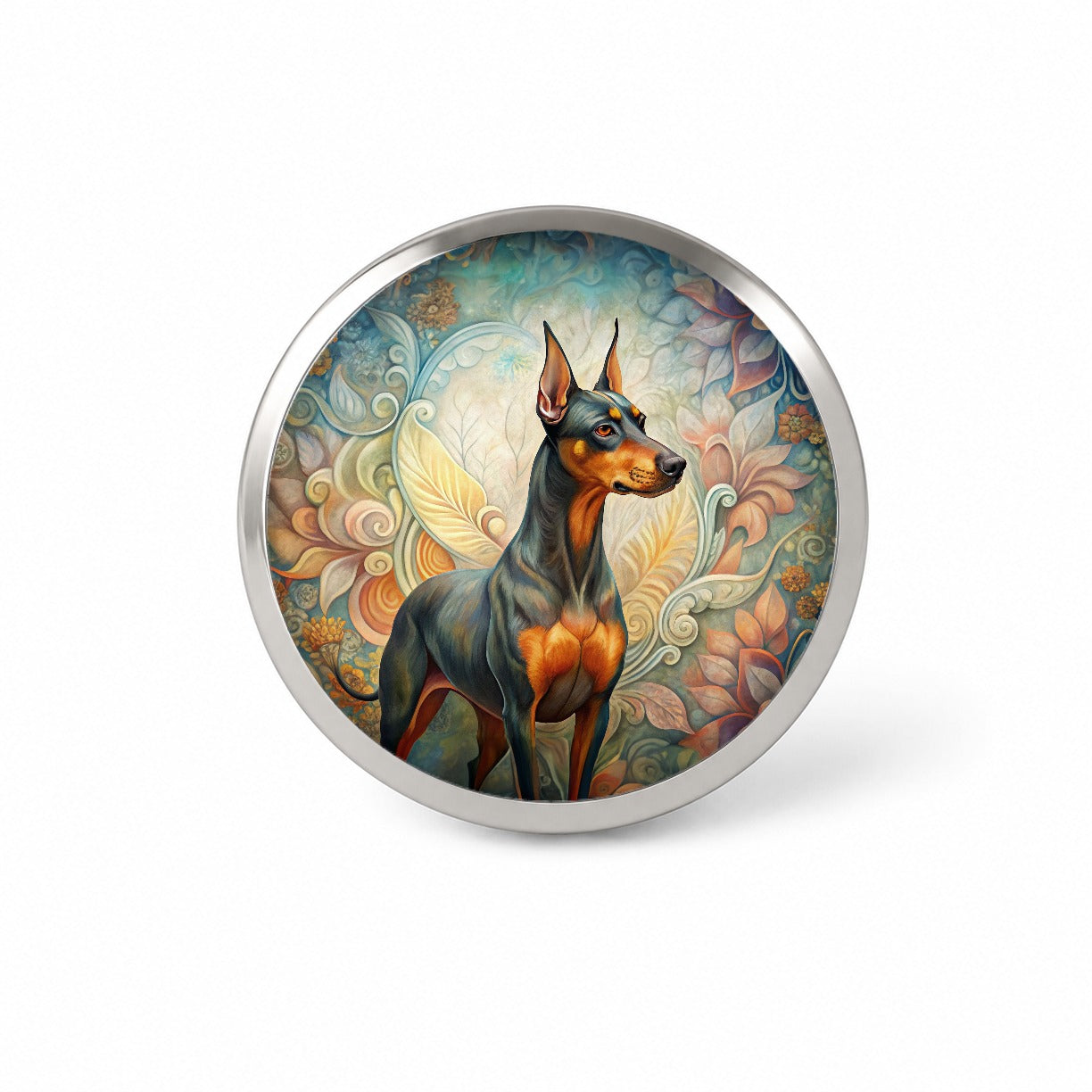 German Pinscher Dog Art Nouveau Novelty Hat Backpack Lapel Pin
