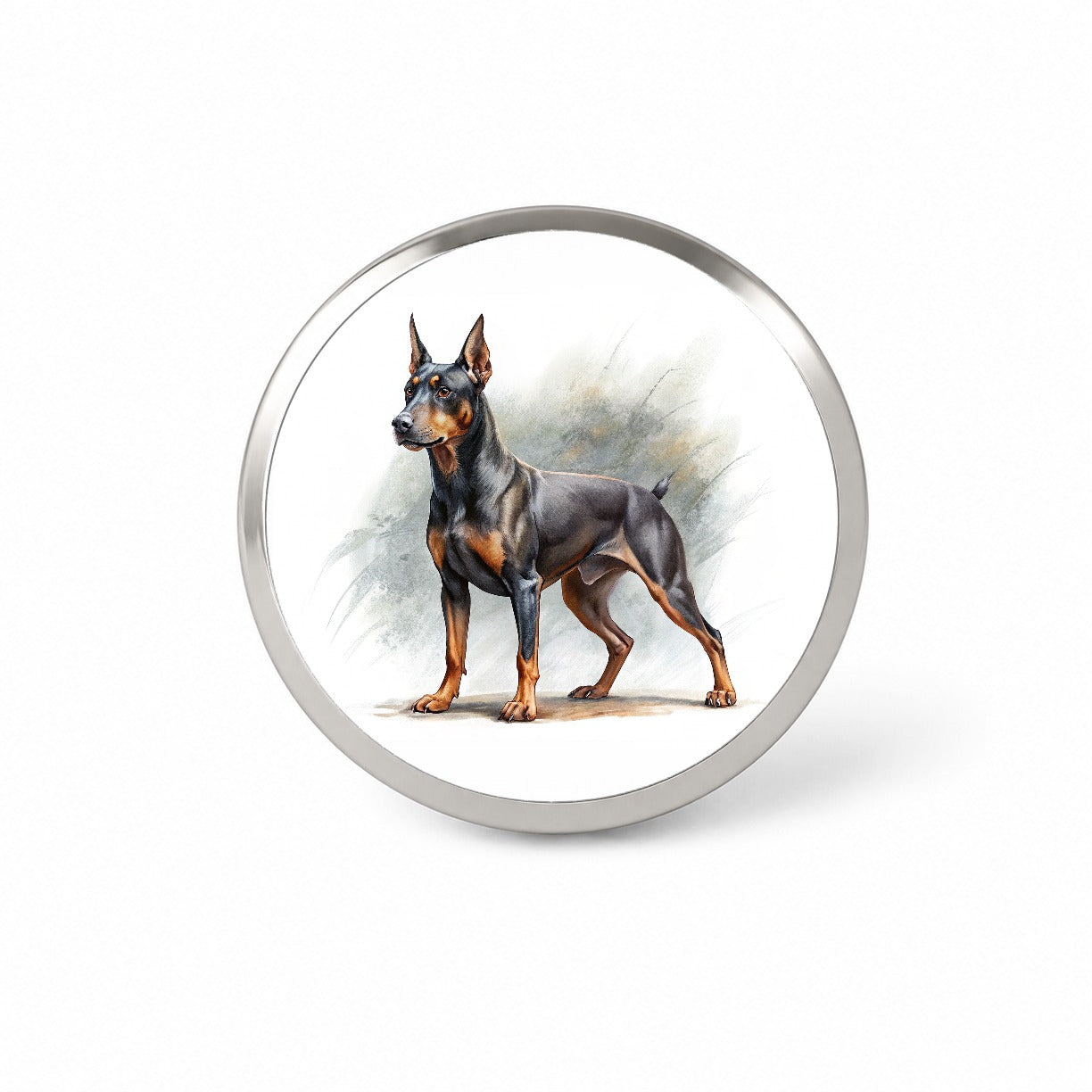 German Pinscher Dog Illustration Novelty Hat Backpack Lapel Pin