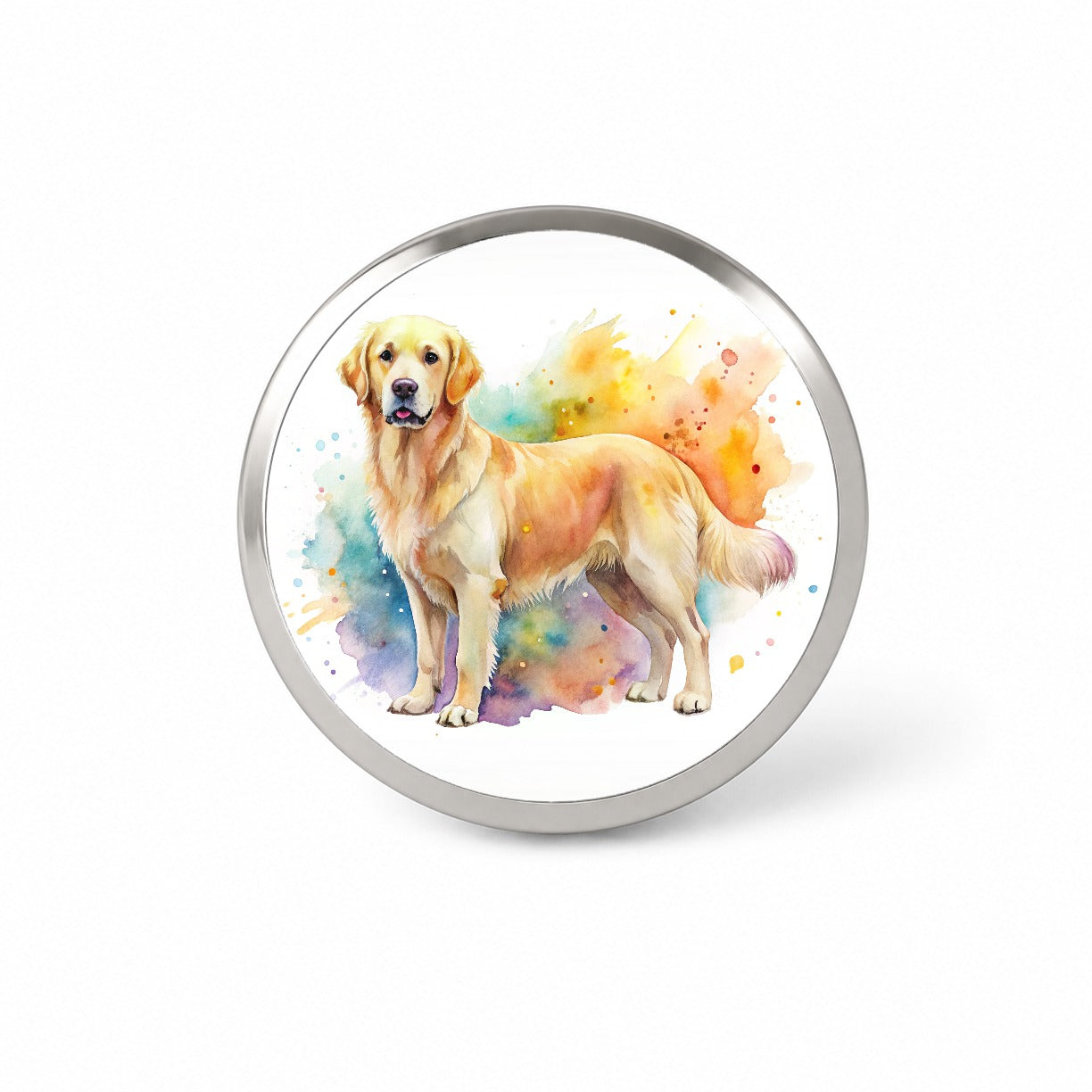 Goldador Dog Watercolor Style Novelty Hat Backpack Lapel Pin