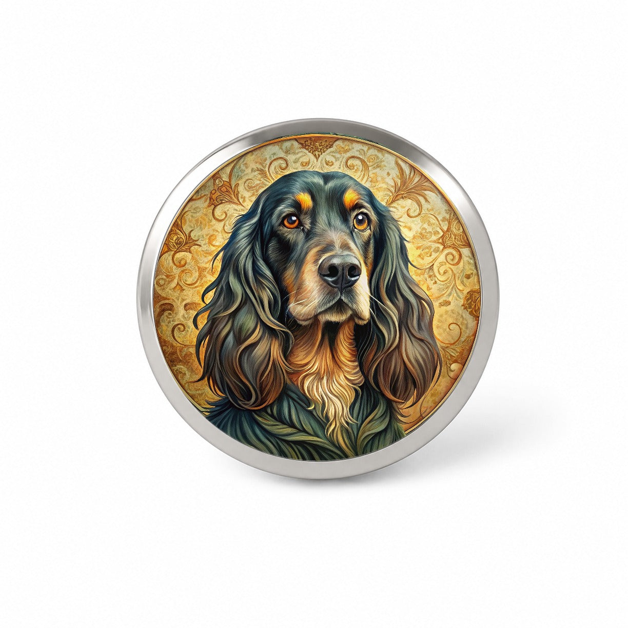 Gordon Setter Dog Art Nouveau Novelty Hat Backpack Lapel Pin