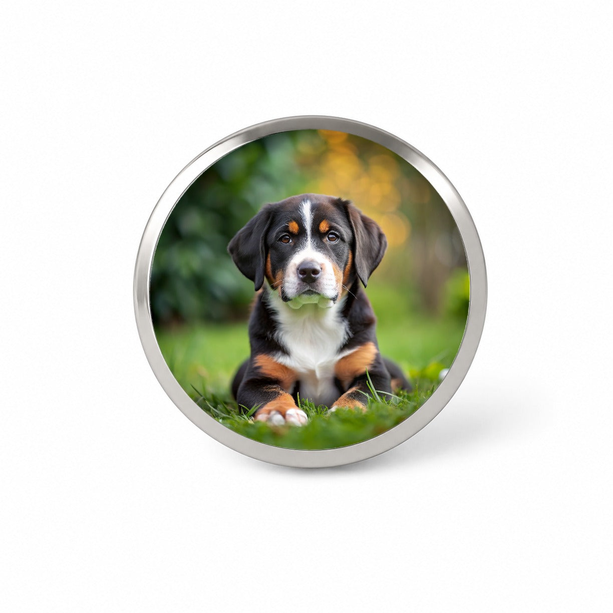 Greater Swiss Mountain Dog Puppy Photo Novelty Hat Backpack Lapel Pin