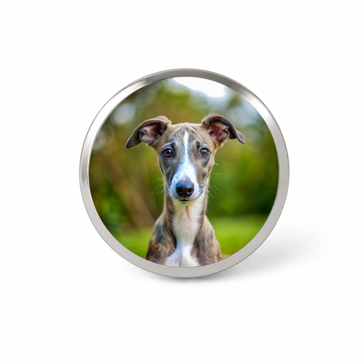 Greyhound Dog Puppy Photo Novelty Hat Backpack Lapel Pin