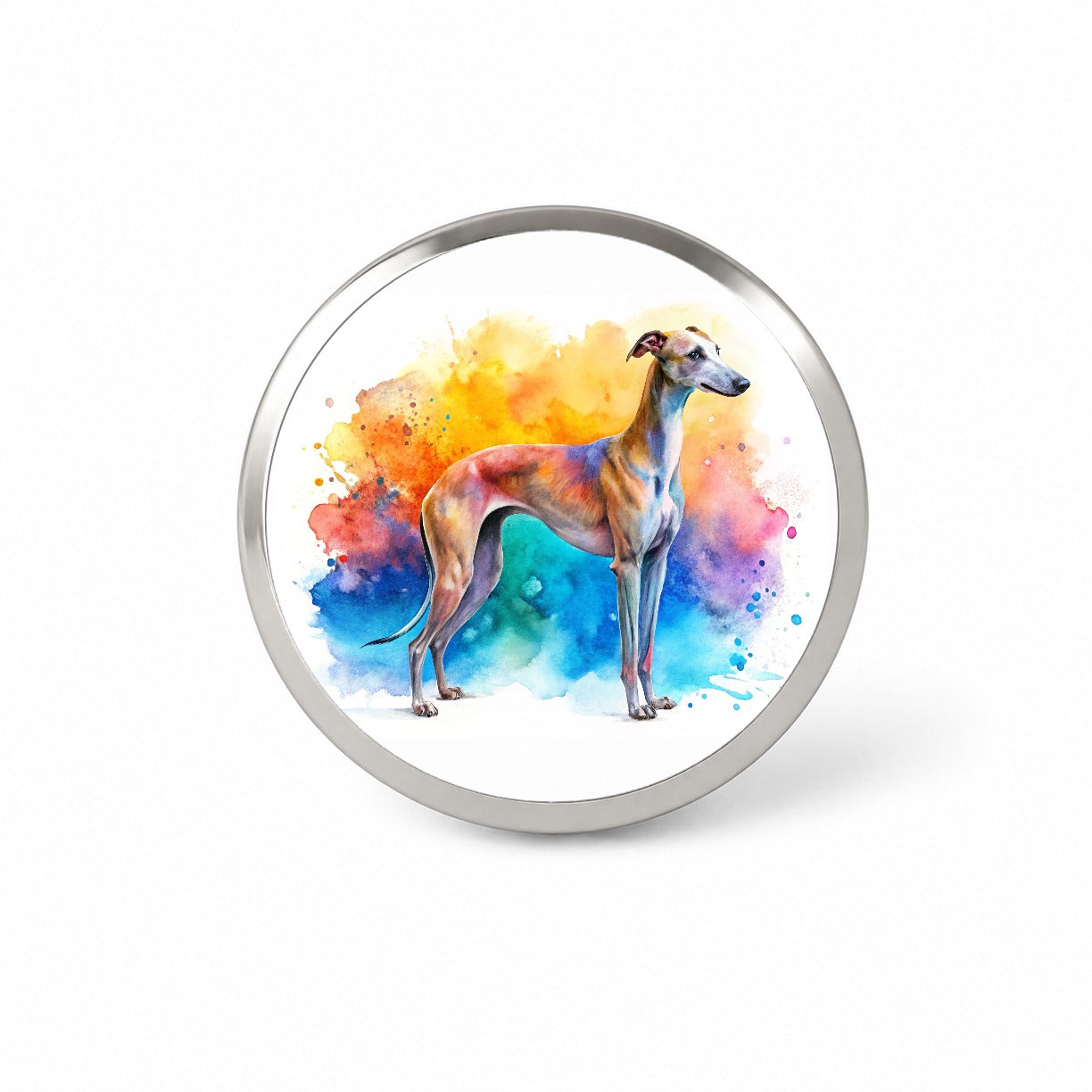 Greyhound Dog Watercolor Style Novelty Hat Backpack Lapel Pin