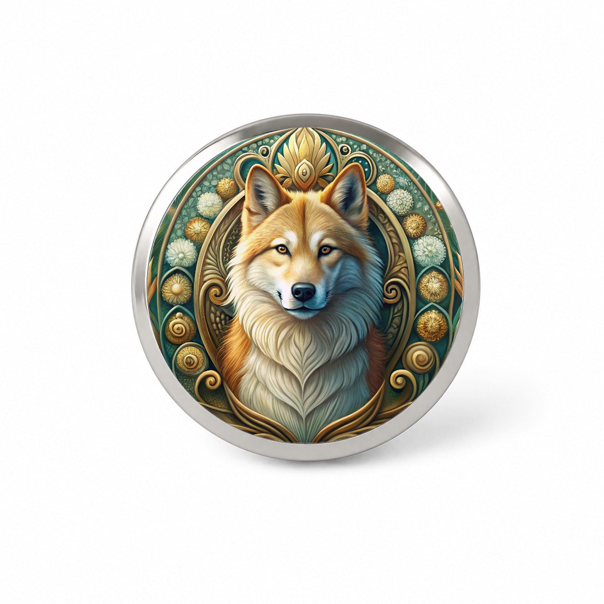 Icelandic Sheepdog Dog Art Nouveau Novelty Hat Backpack Lapel Pin