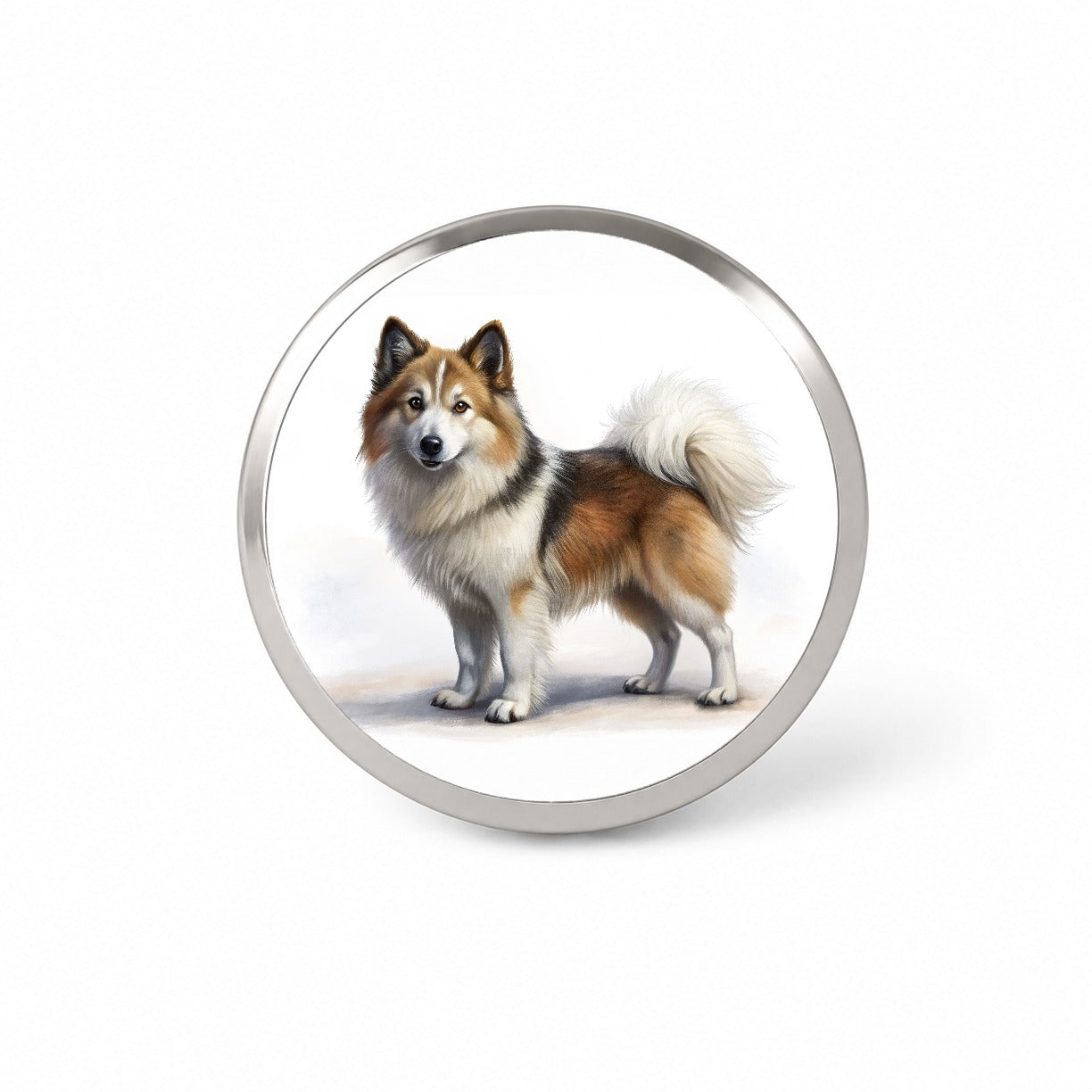 Icelandic Sheepdog Dog Illustration Novelty Hat Backpack Lapel Pin