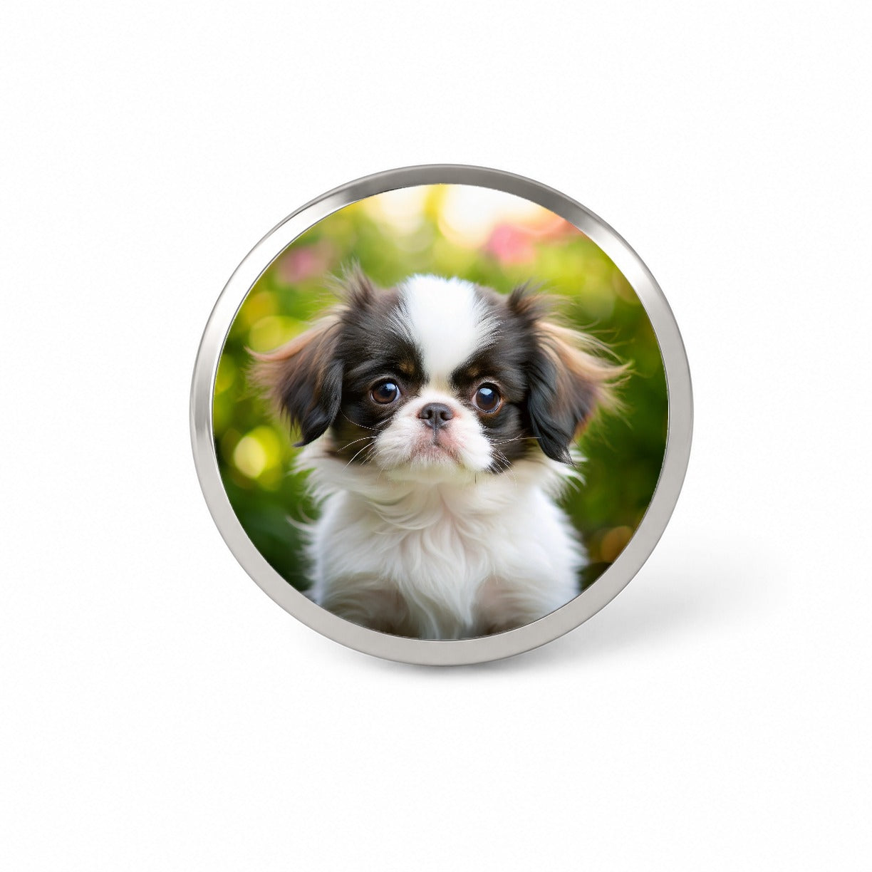 Japanese Chin Dog Puppy Photo Novelty Hat Backpack Lapel Pin