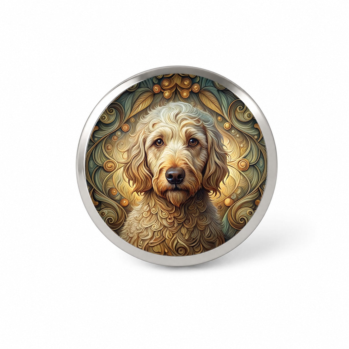 Labradoodle Dog Art Nouveau Novelty Hat Backpack Lapel Pin