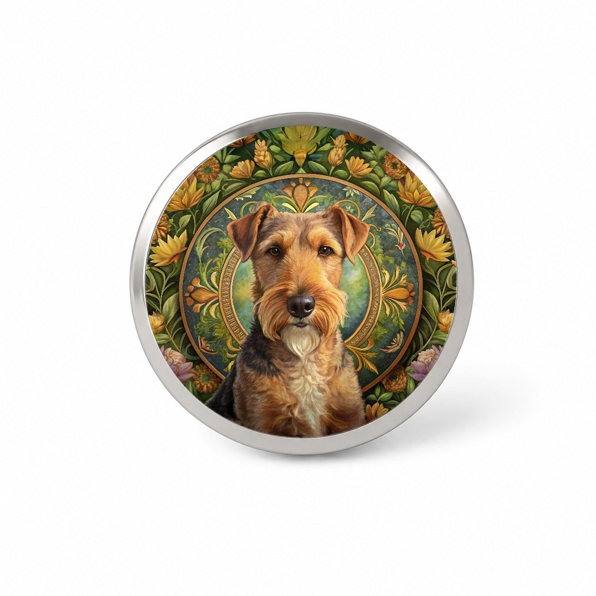 Lakeland Terrier Dog Art Nouveau Novelty Hat Backpack Lapel Pin