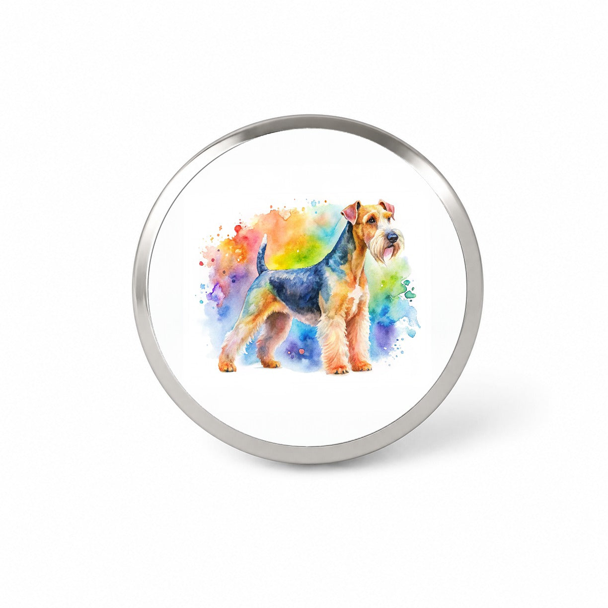 Lakeland Terrier Dog Watercolor Style Novelty Hat Backpack Lapel Pin