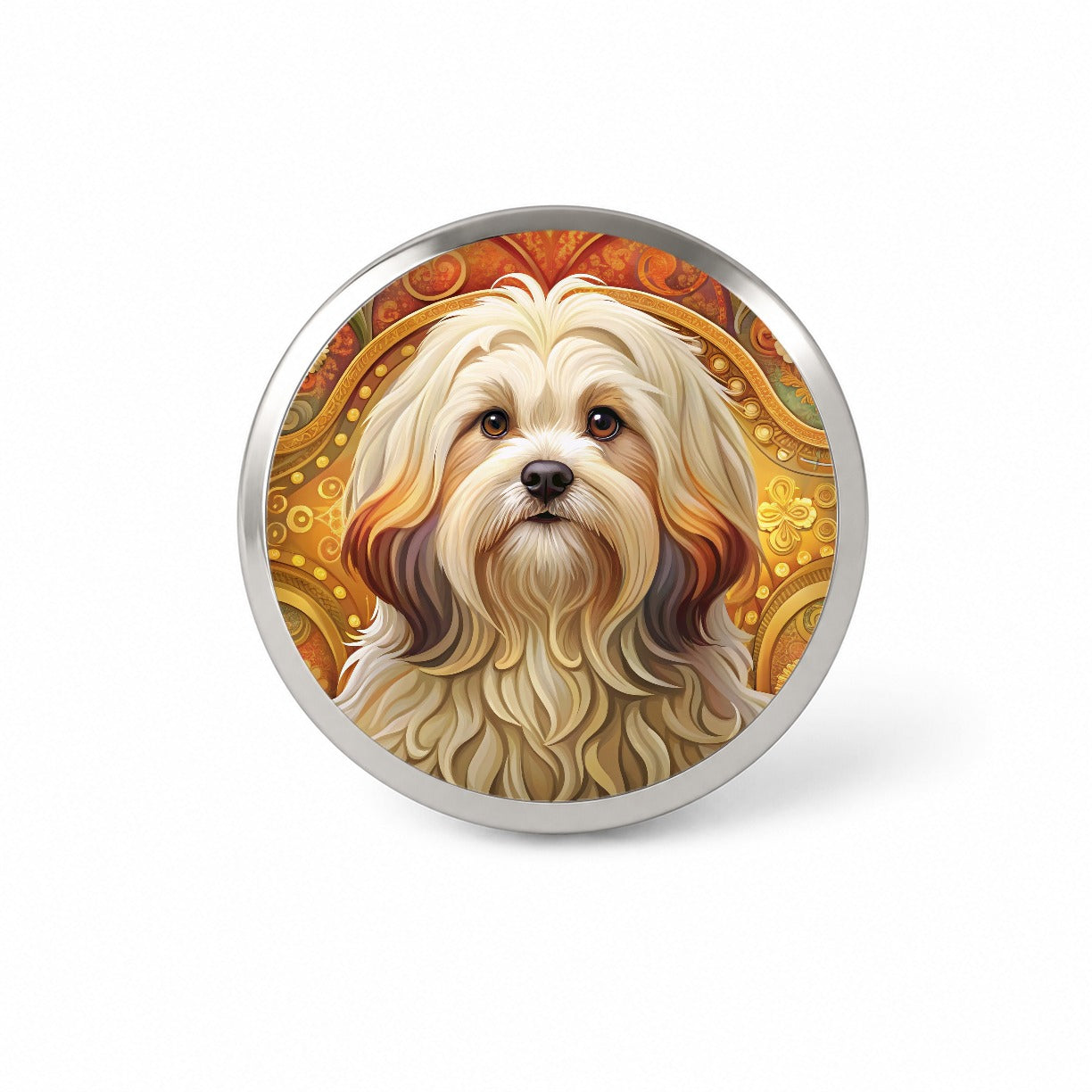 Lhasa Apso Dog Art Nouveau Novelty Hat Backpack Lapel Pin