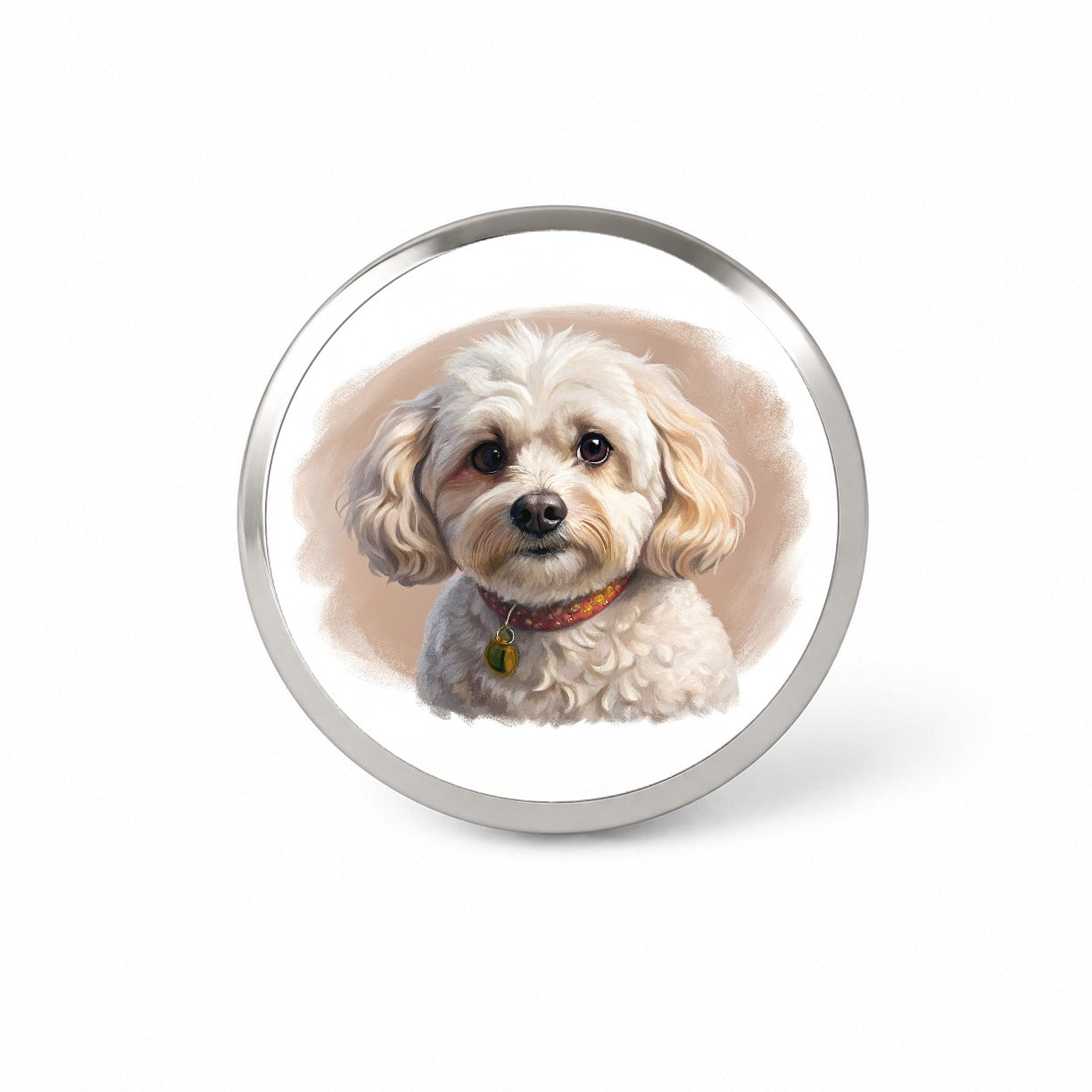 Maltipoo Dog Illustration Novelty Hat Backpack Lapel Pin