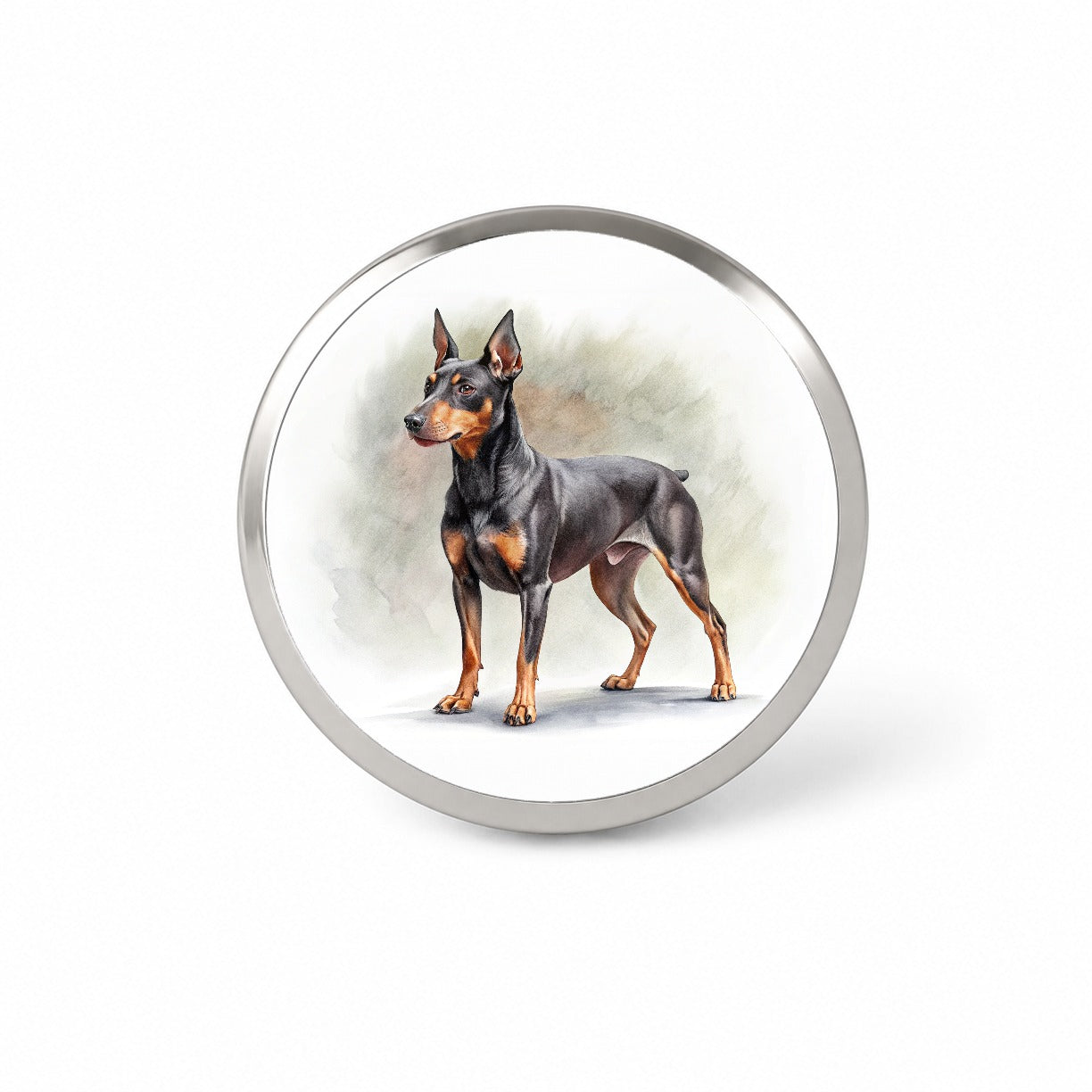Manchester Terrier Dog Illustration Novelty Hat Backpack Lapel Pin