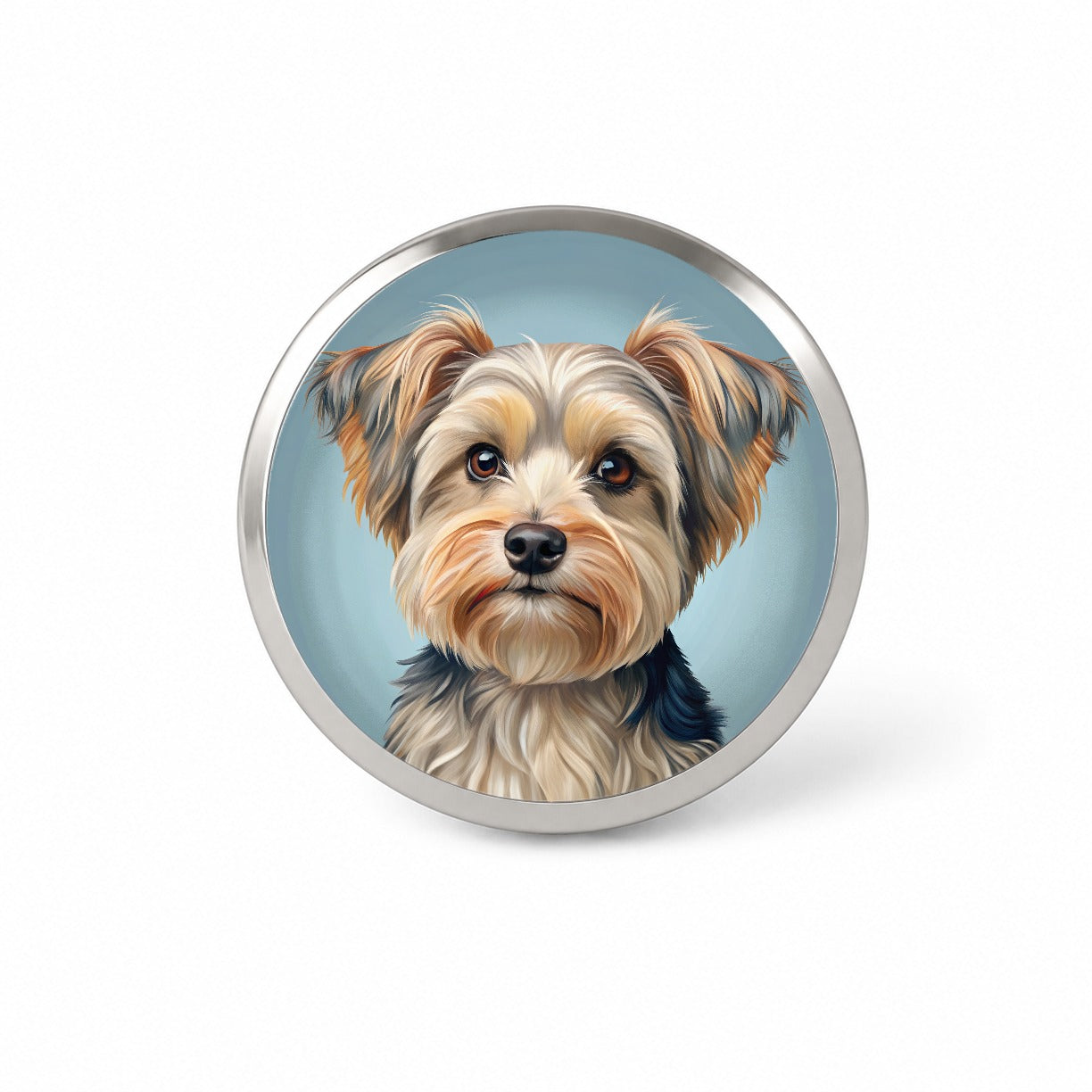 Morkie Dog Illustration Novelty Hat Backpack Lapel Pin