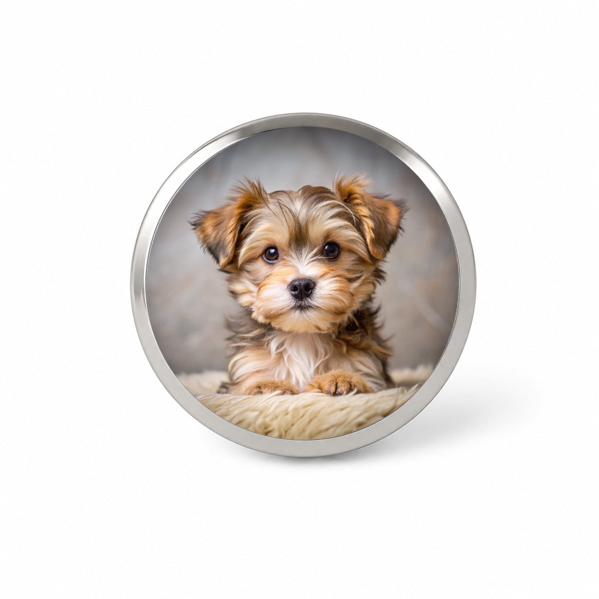 Morkie Dog Puppy Photo Novelty Hat Backpack Lapel Pin