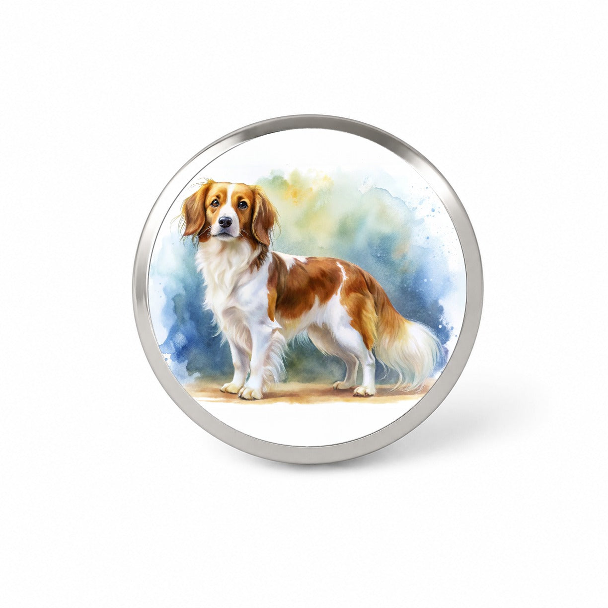 Nederlandse Kooikerhondje Dog Watercolor Style Novelty Hat Backpack Lapel Pin