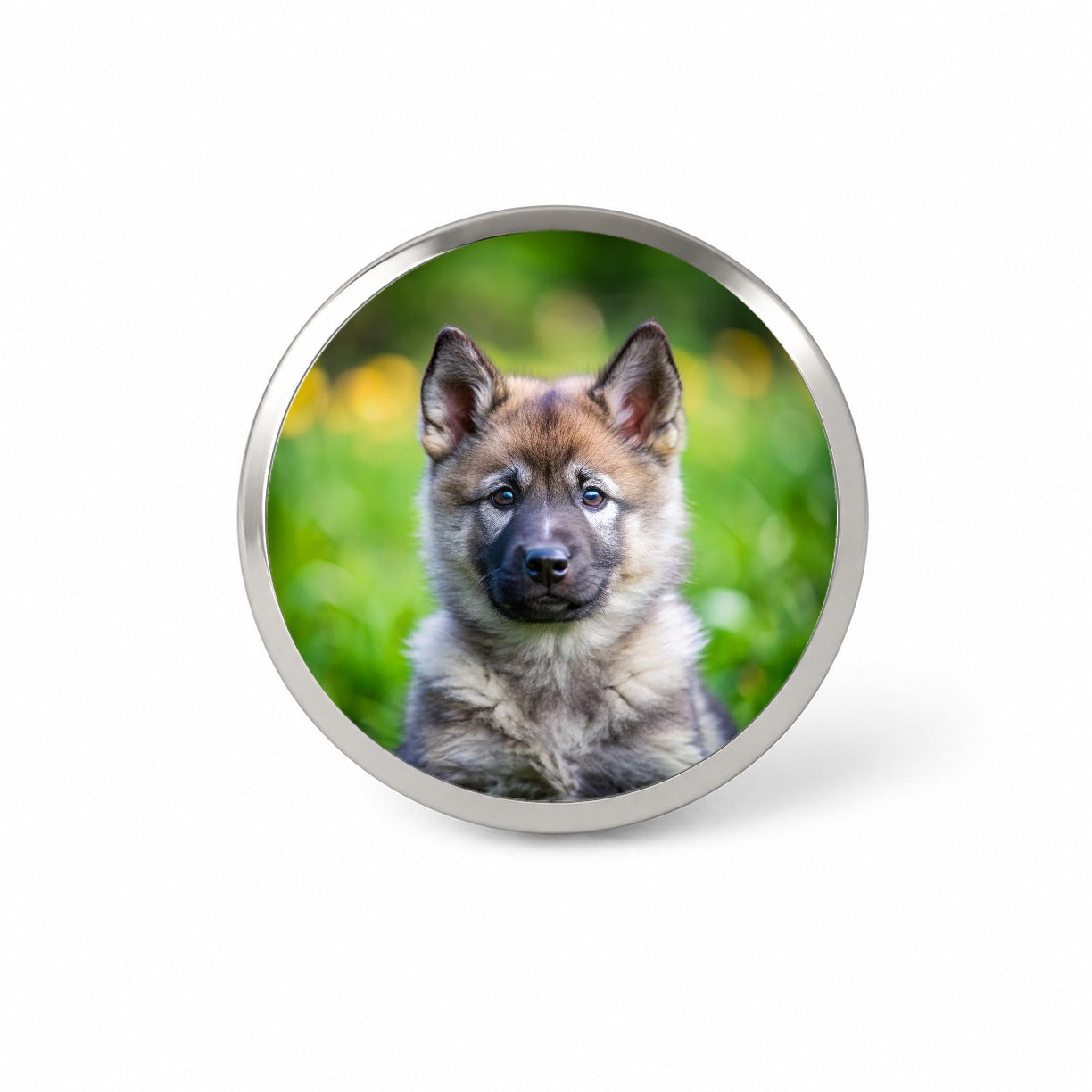 Norwegian Elkhound Dog Puppy Photo Novelty Hat Backpack Lapel Pin