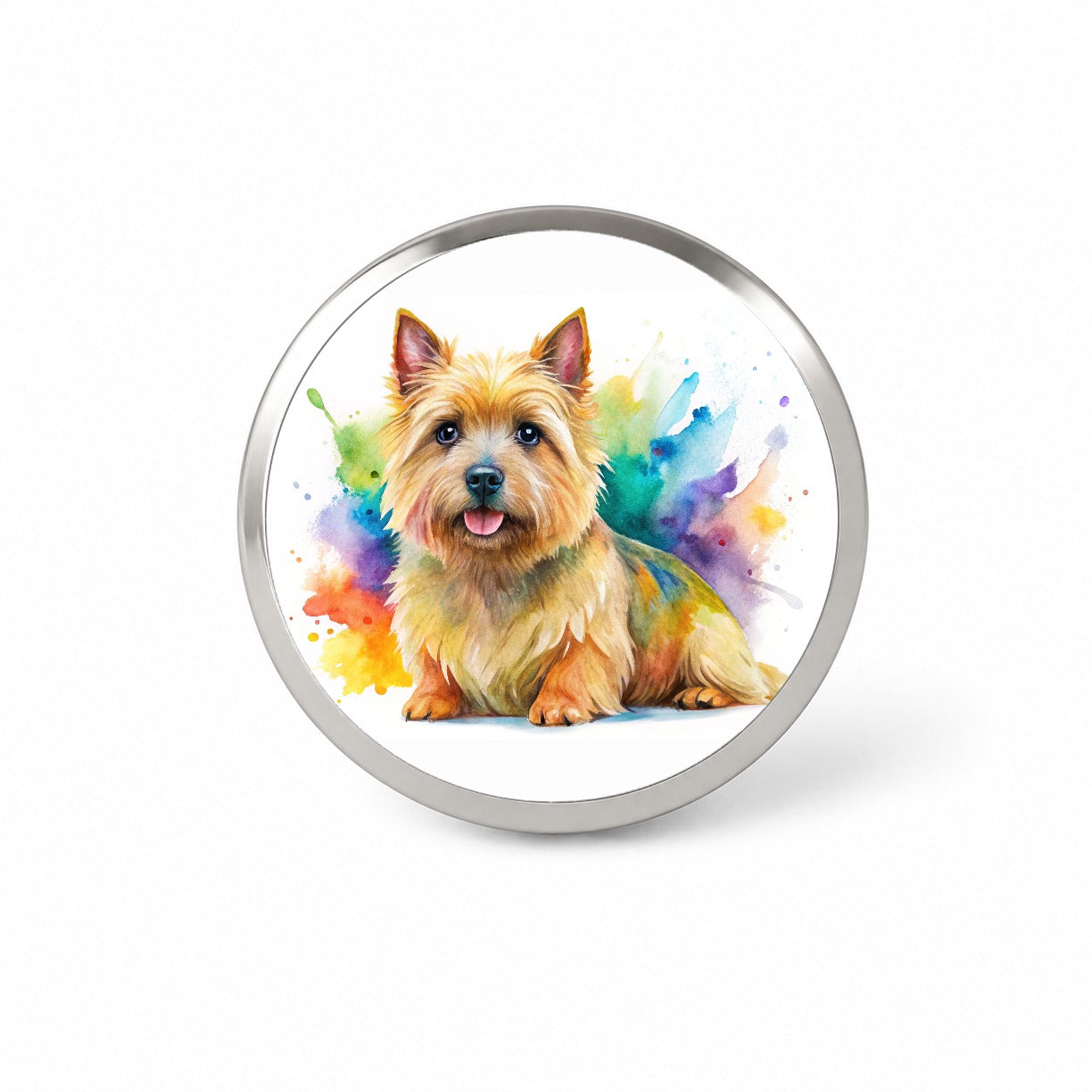 Norwich Terrier Dog Watercolor Style Novelty Hat Backpack Lapel Pin