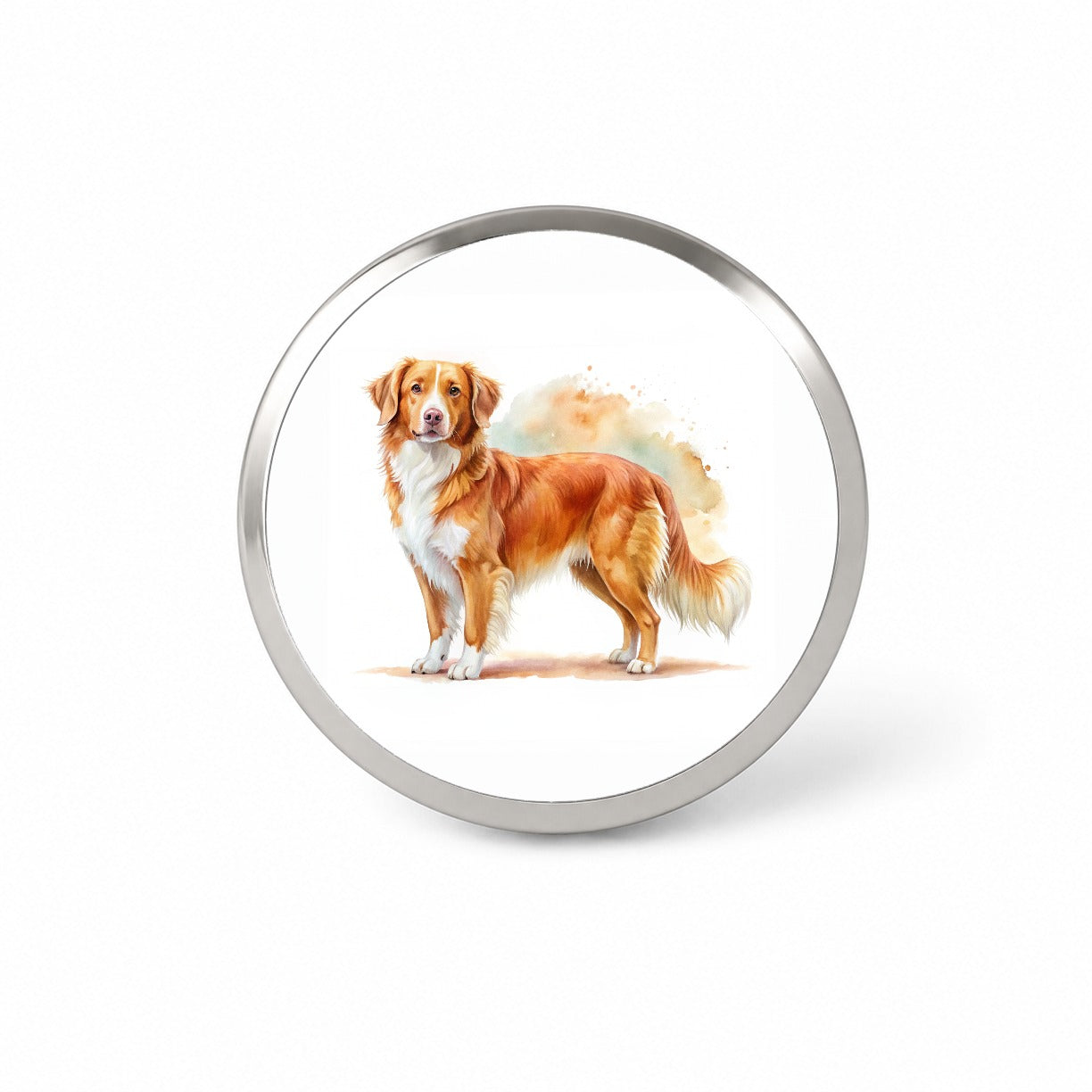Nova Scotia Duck Tolling Retriever Dog Watercolor Style Novelty Hat Backpack Lapel Pin