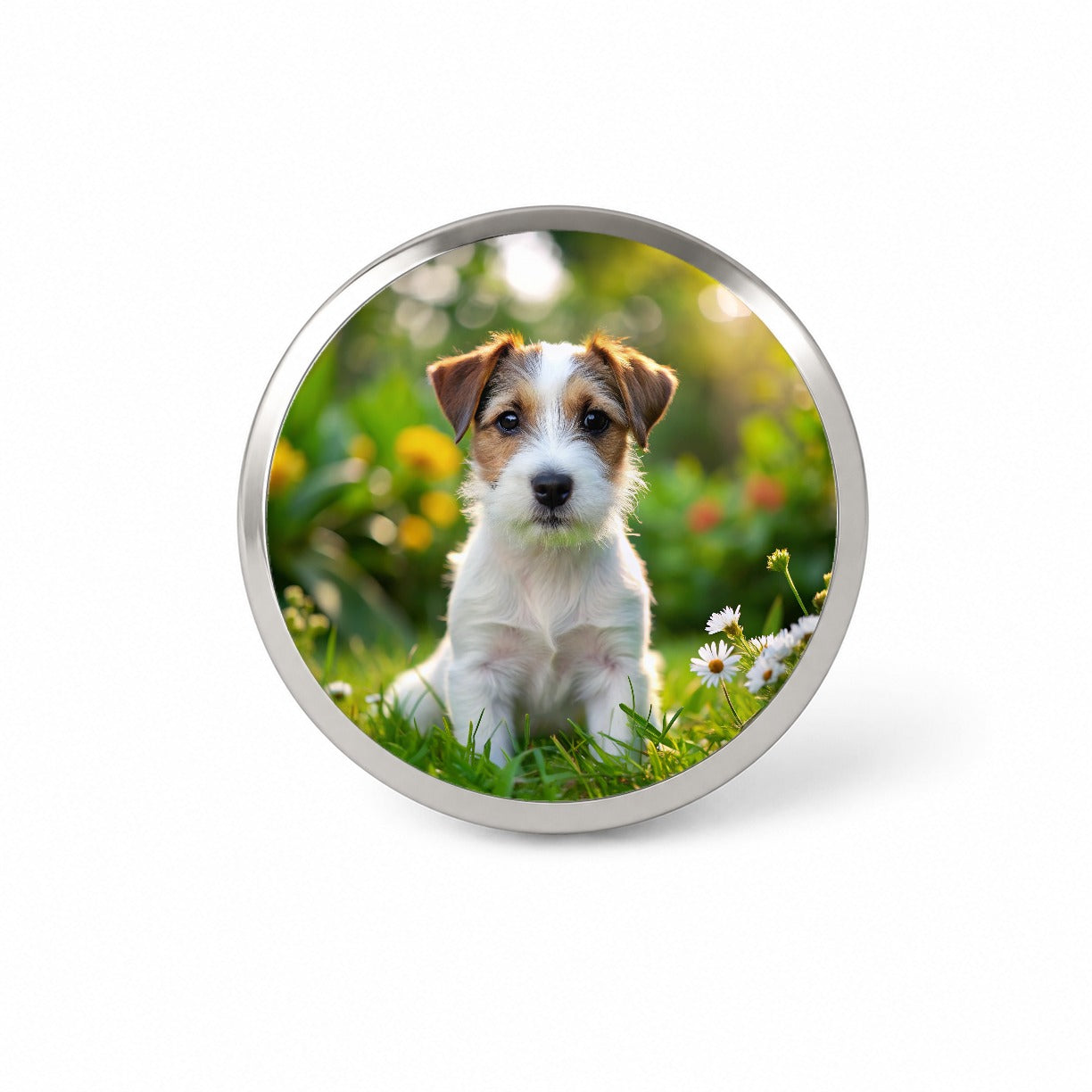 Parson Russell Terrier Dog Puppy Photo Novelty Hat Backpack Lapel Pin