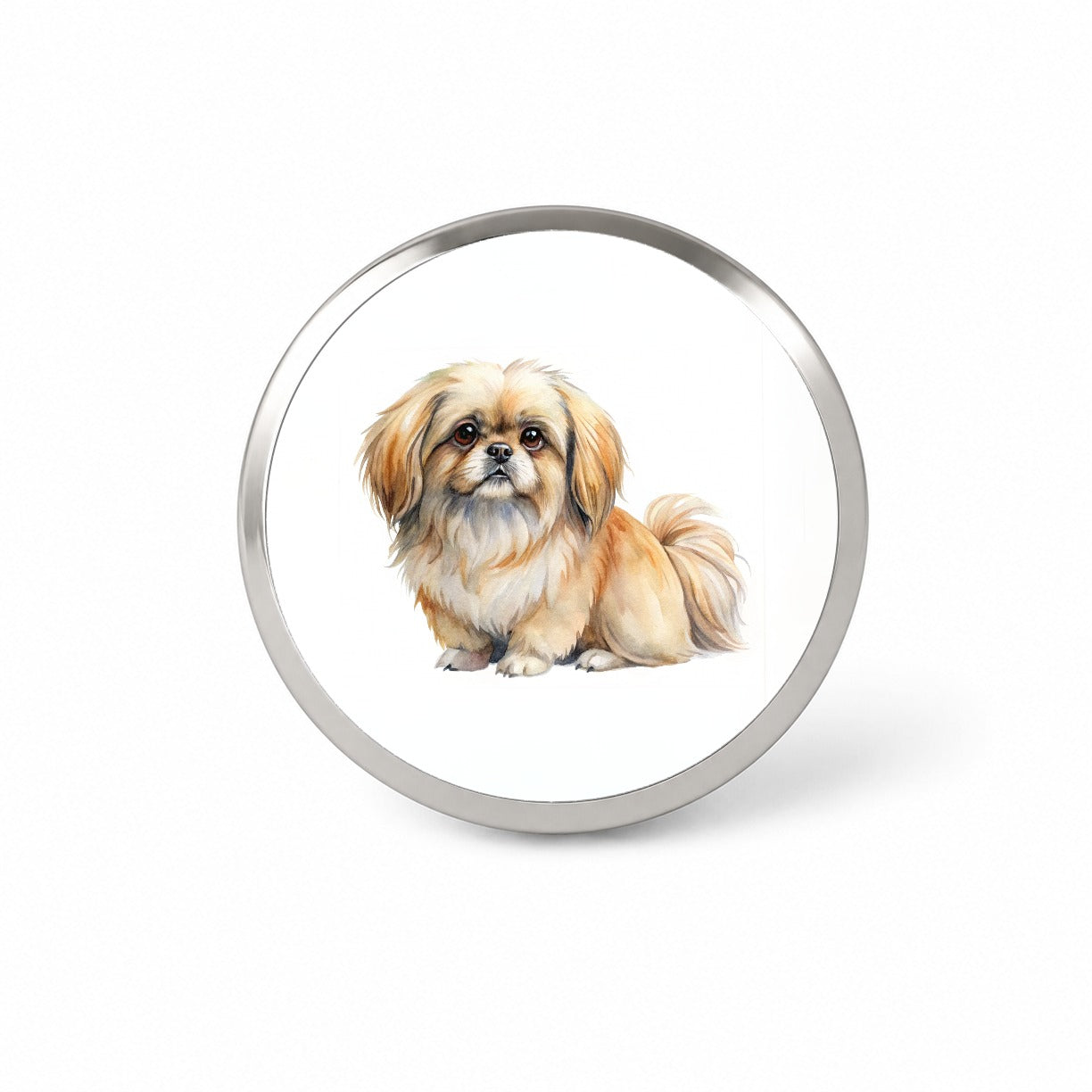 Pekapoo Dog Watercolor Style Novelty Hat Backpack Lapel Pin